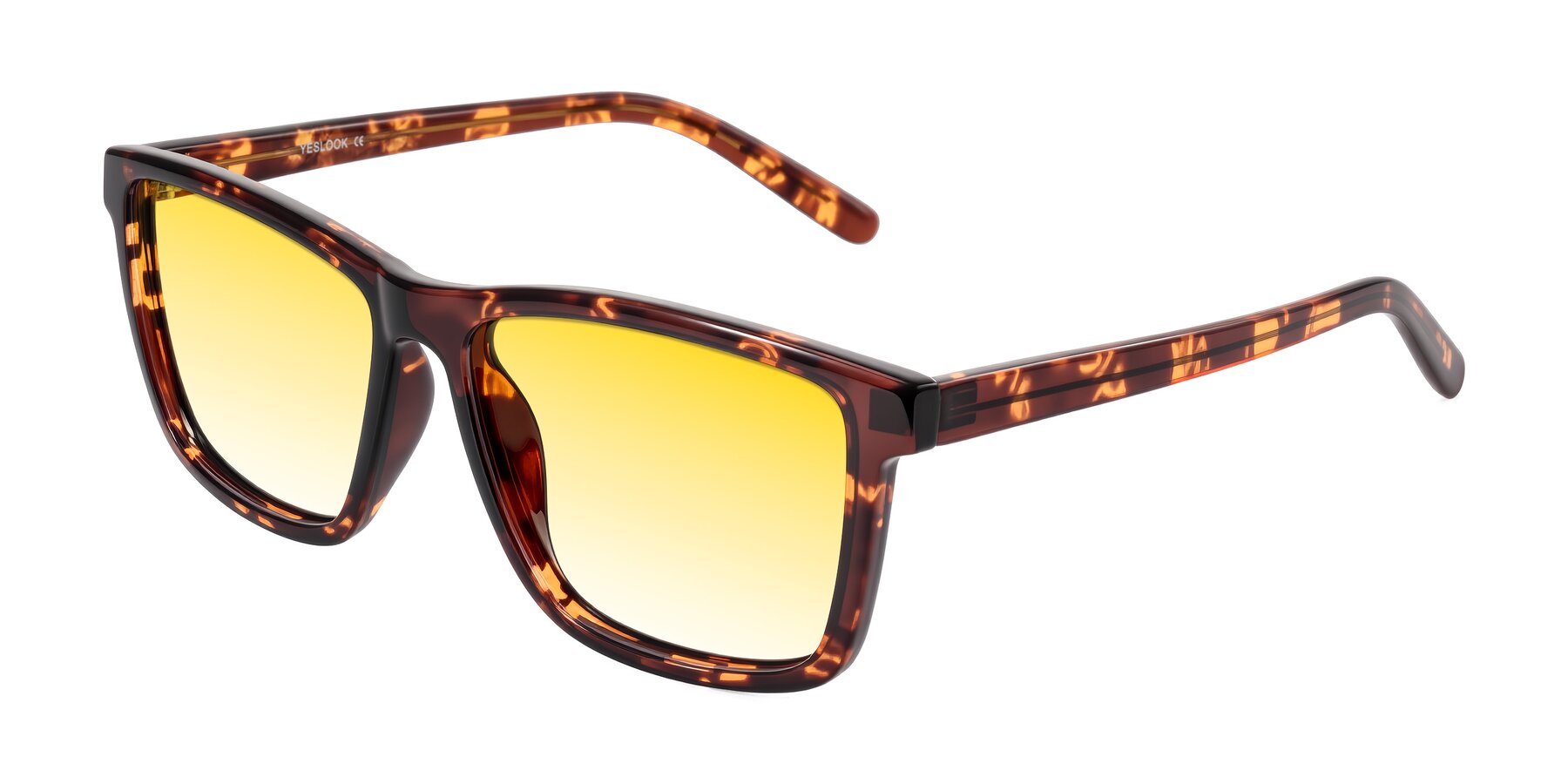 Angle of Sheldon in Tortoise with Yellow Gradient Lenses
