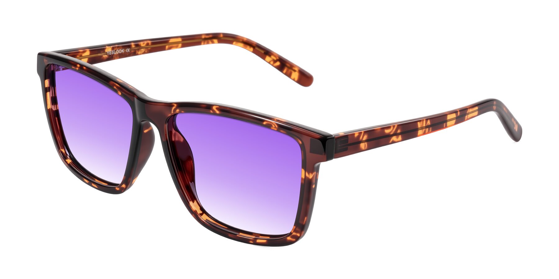 Angle of Sheldon in Tortoise with Purple Gradient Lenses