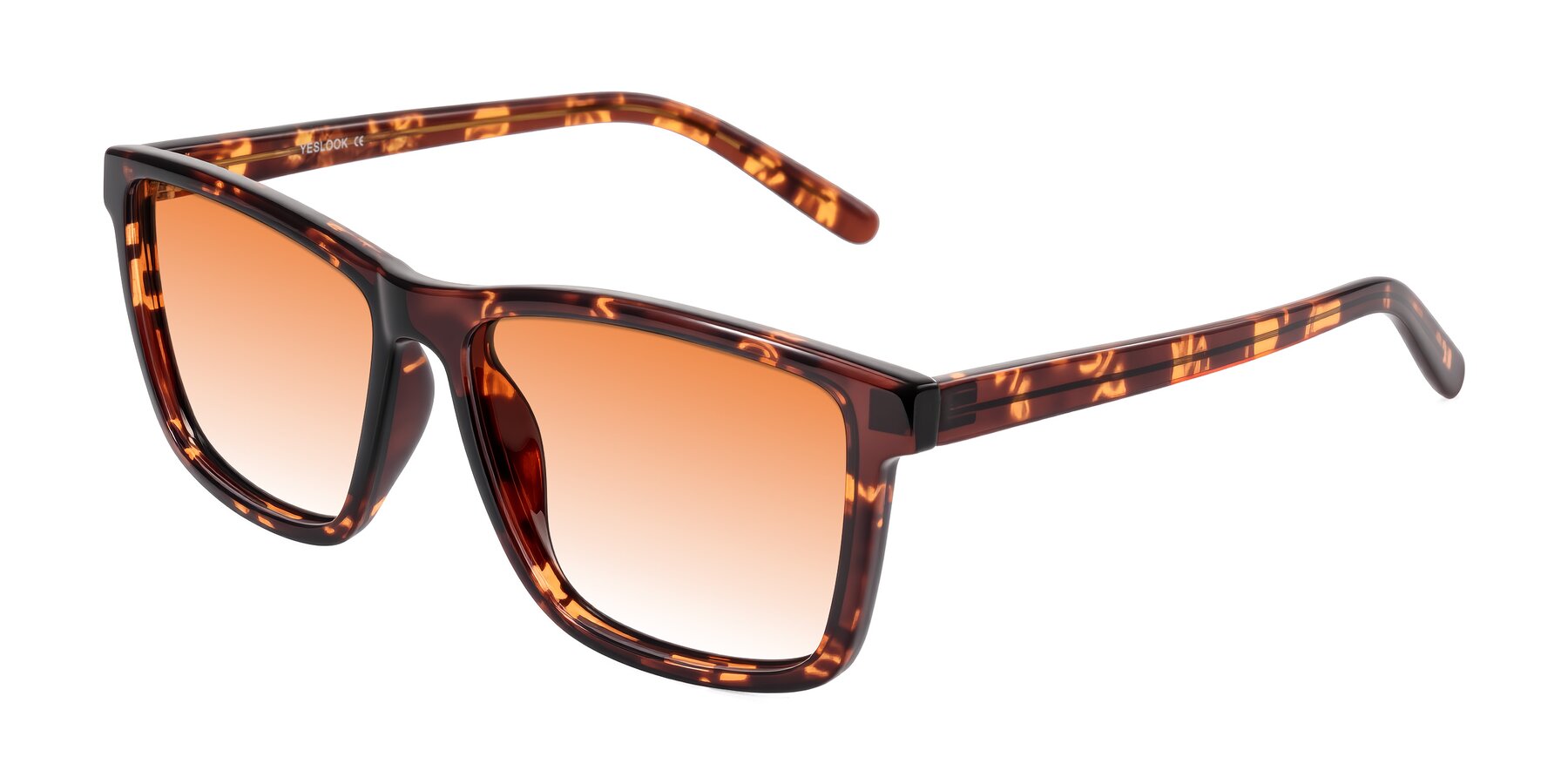 Angle of Sheldon in Tortoise with Orange Gradient Lenses
