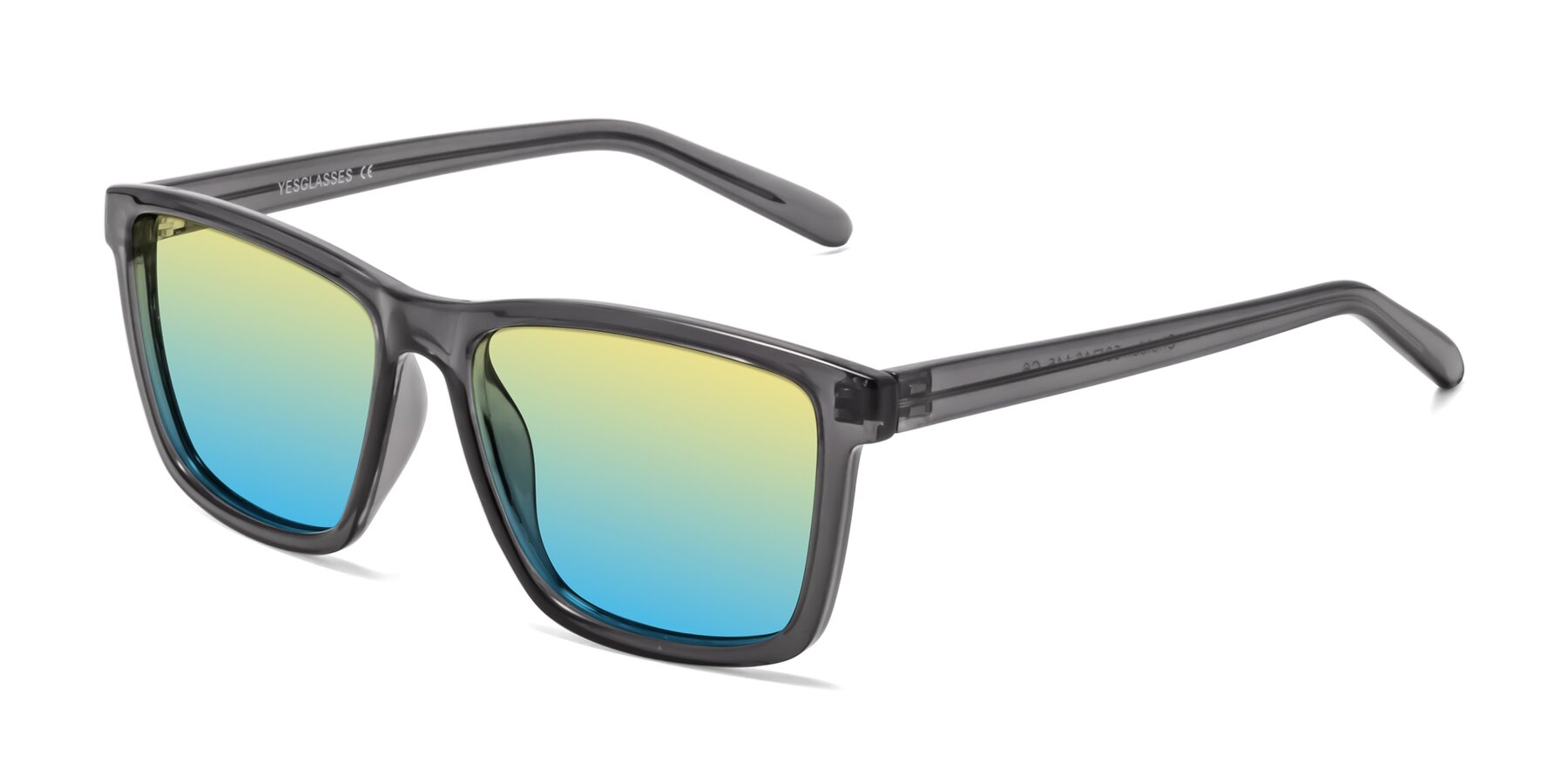 Angle of Sheldon in Transparent Gray with Yellow / Blue Gradient Lenses