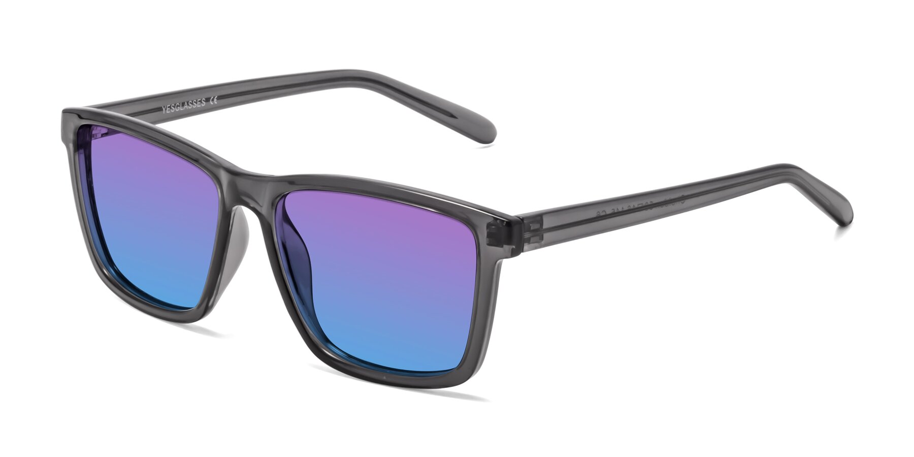 Angle of Sheldon in Transparent Gray with Purple / Blue Gradient Lenses
