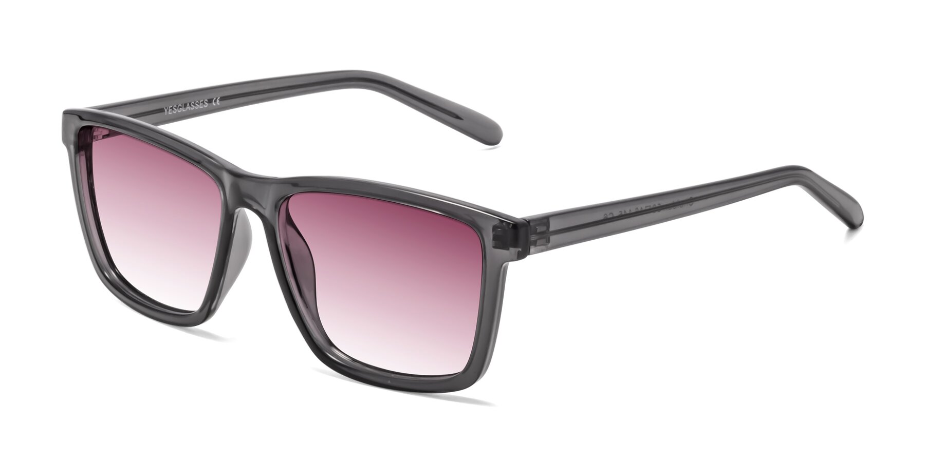 Angle of Sheldon in Transparent Gray with Wine Gradient Lenses