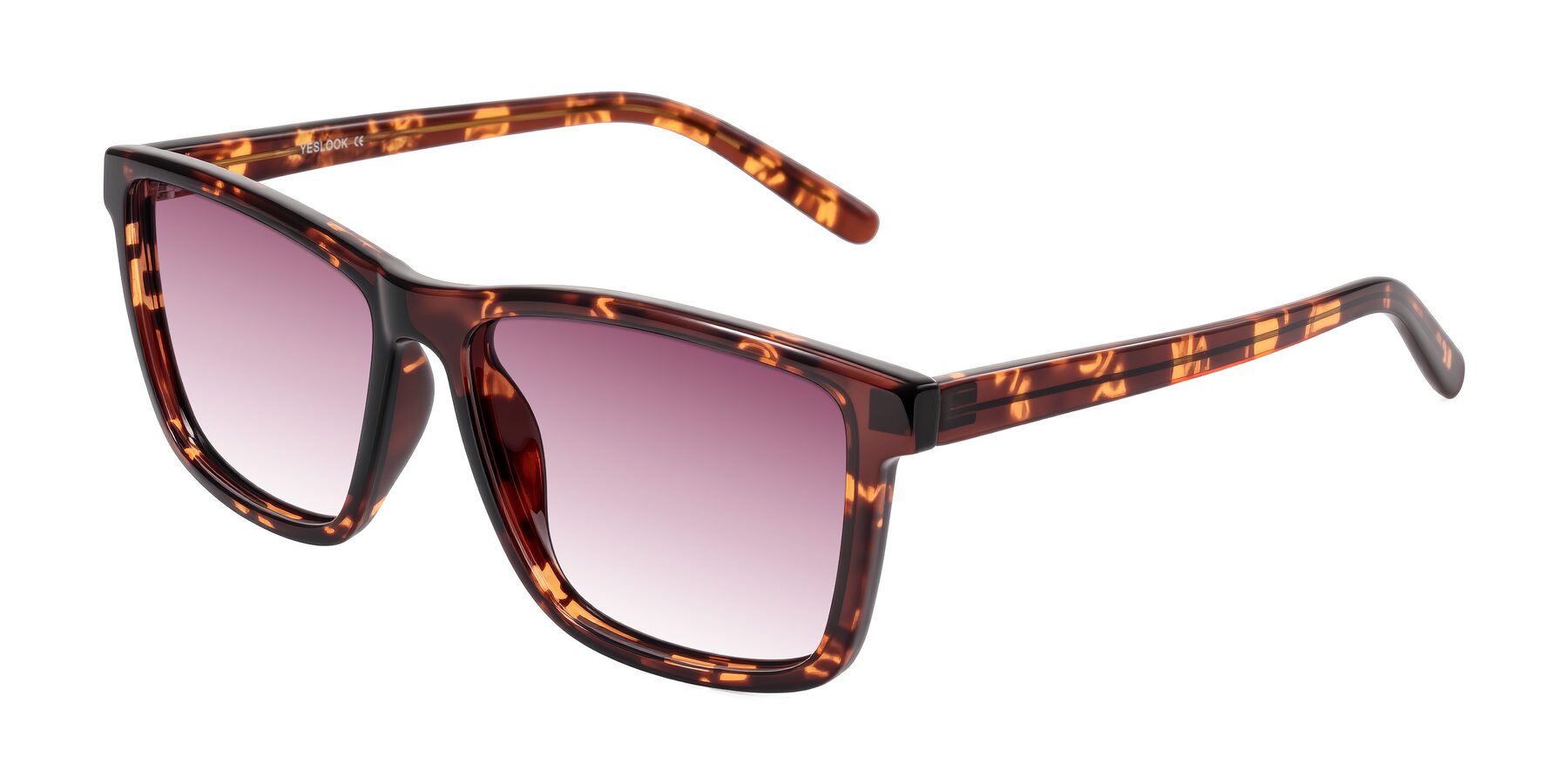 Angle of Sheldon in Tortoise with Wine Gradient Lenses