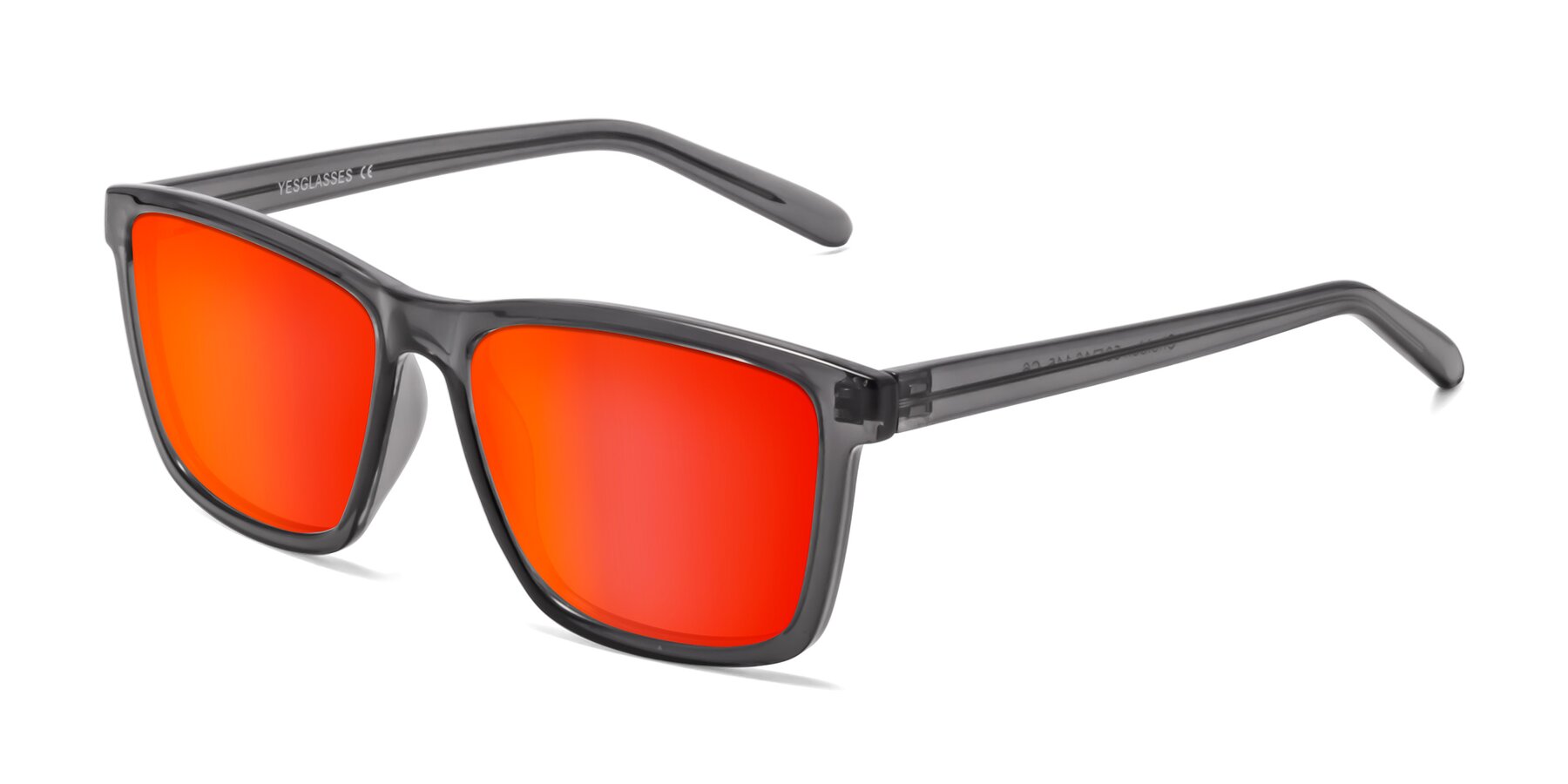 Angle of Sheldon in Transparent Gray with Red Gold Mirrored Lenses