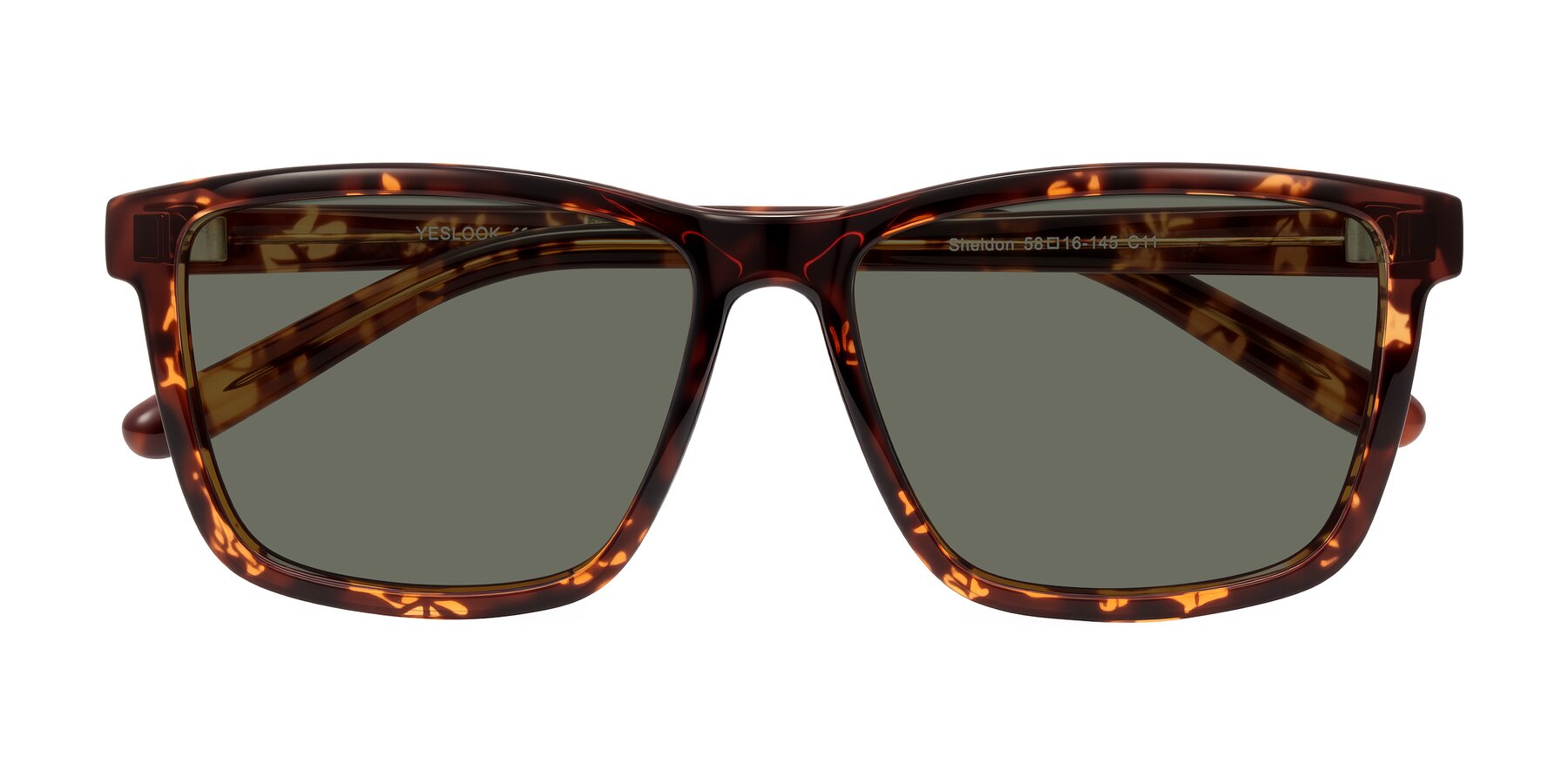 Folded Front of Sheldon in Tortoise with Gray Polarized Lenses