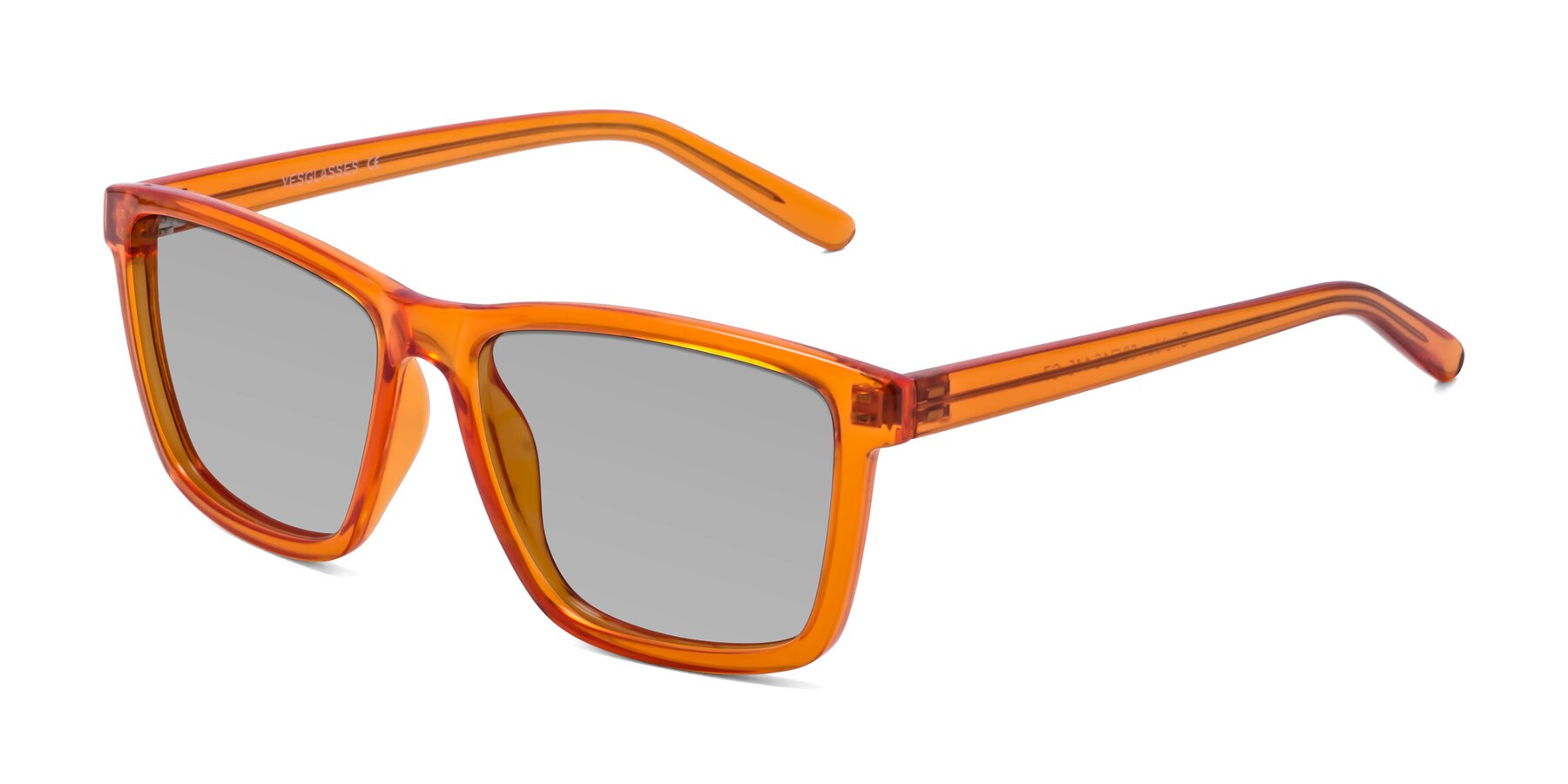 Angle of Sheldon in Orange with Light Gray Tinted Lenses