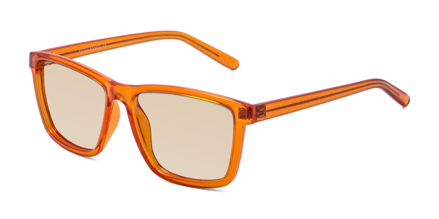 Angle of Sheldon in Orange with Light Brown Tinted Lenses