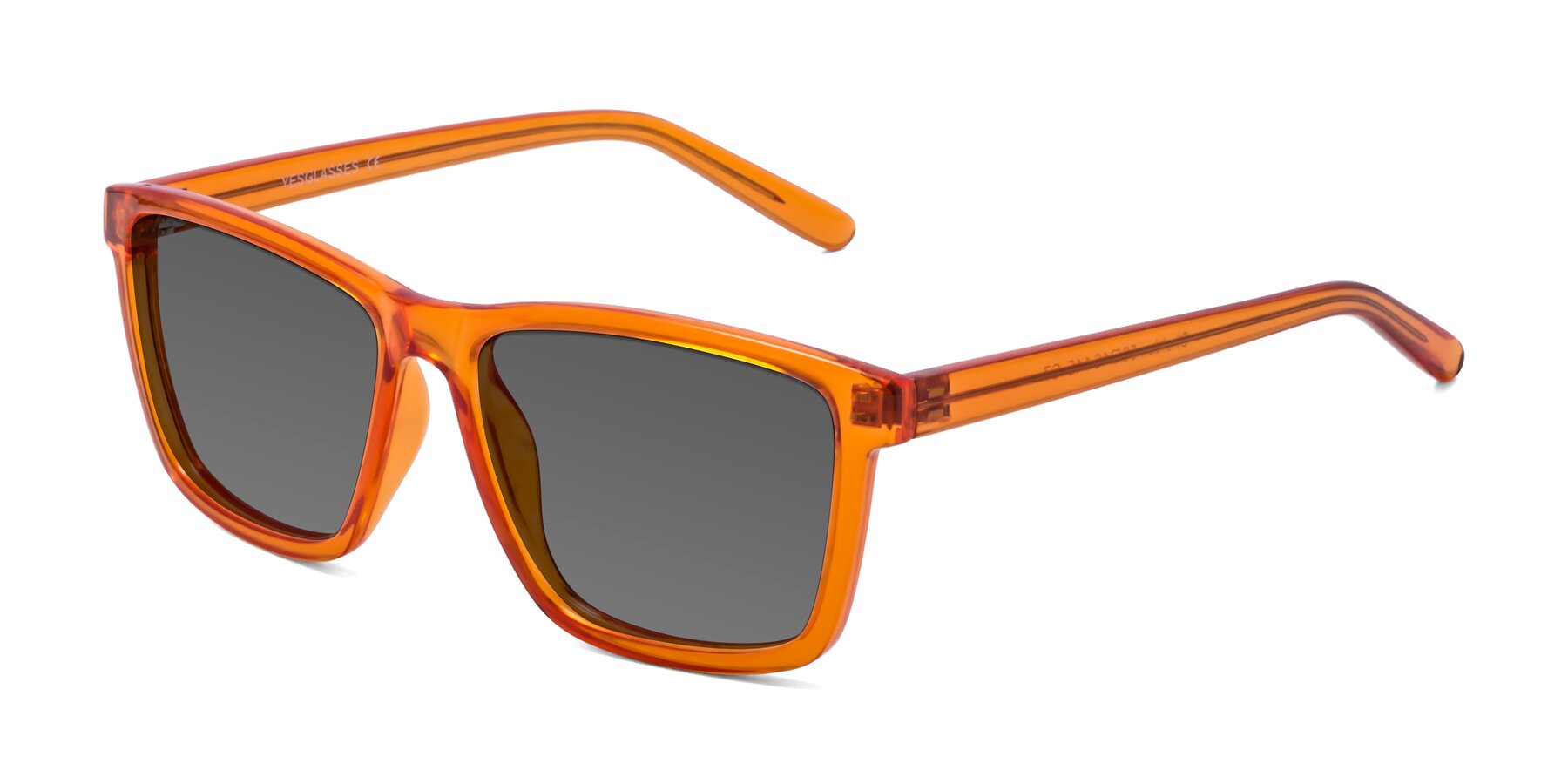 Angle of Sheldon in Orange with Medium Gray Tinted Lenses