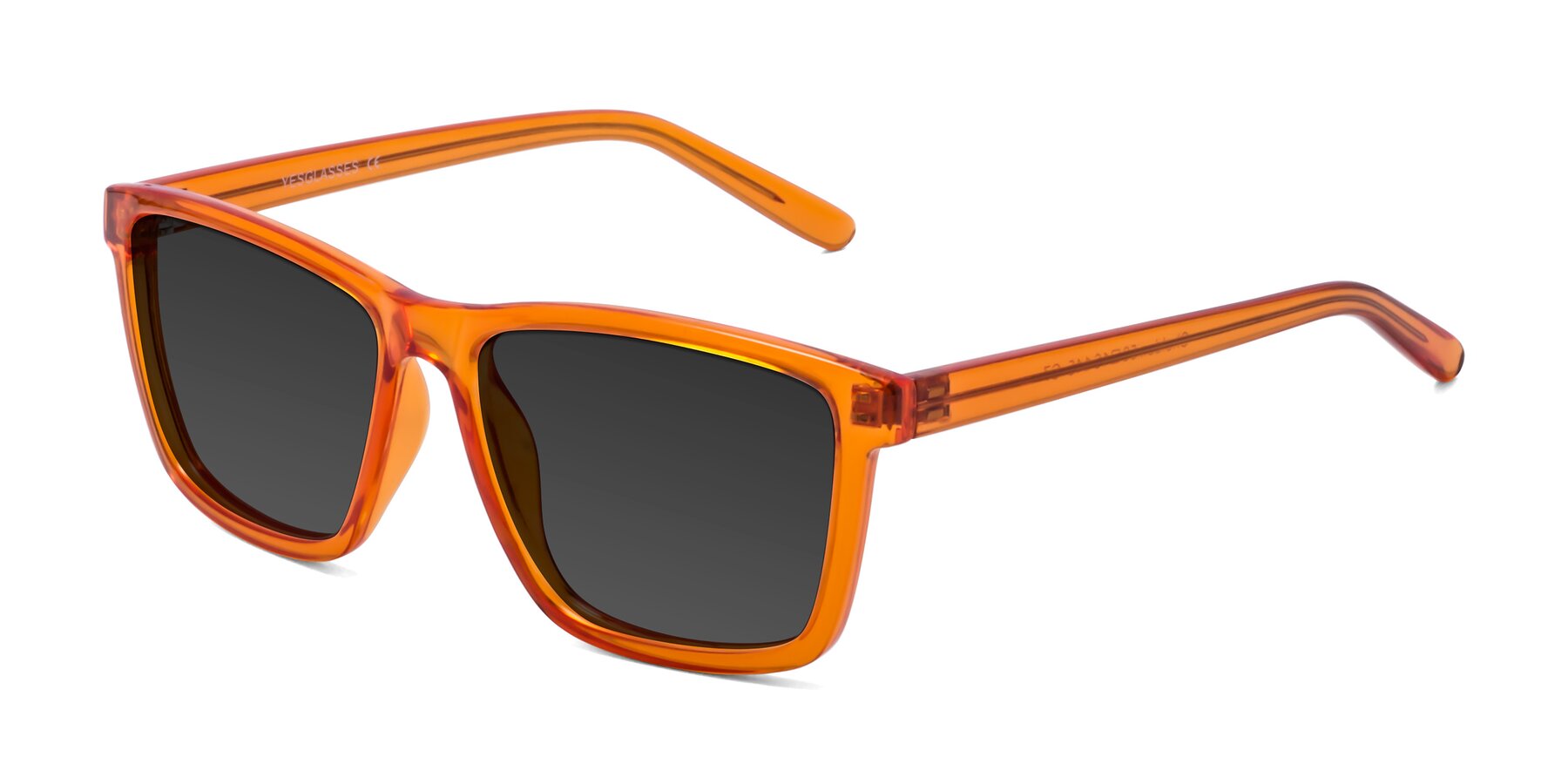 Angle of Sheldon in Orange with Gray Tinted Lenses