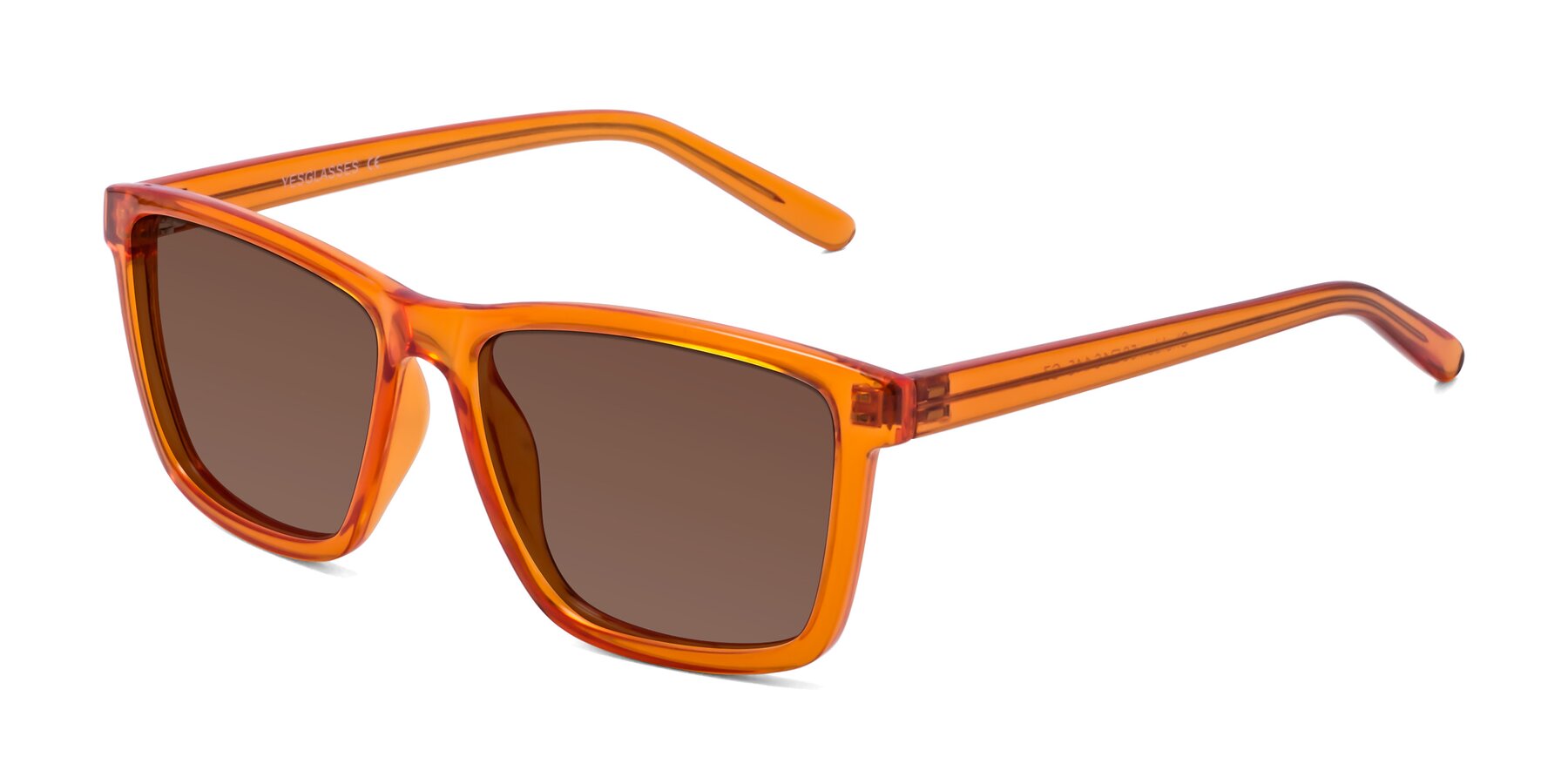 Angle of Sheldon in Orange with Brown Tinted Lenses