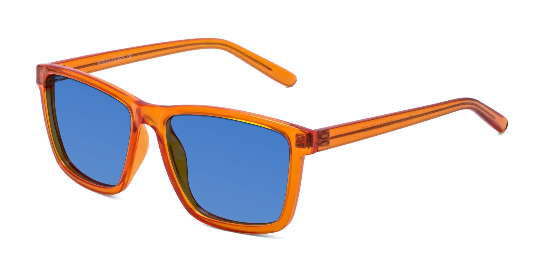 Angle of Sheldon in Orange with Blue Tinted Lenses