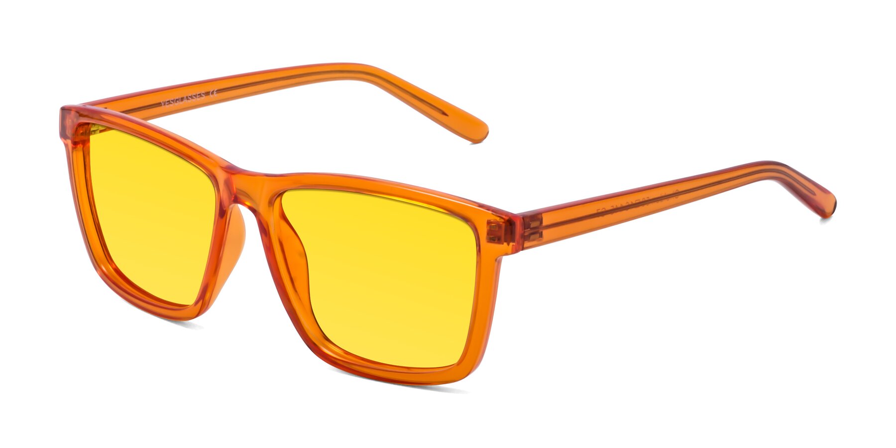 Angle of Sheldon in Orange with Yellow Tinted Lenses