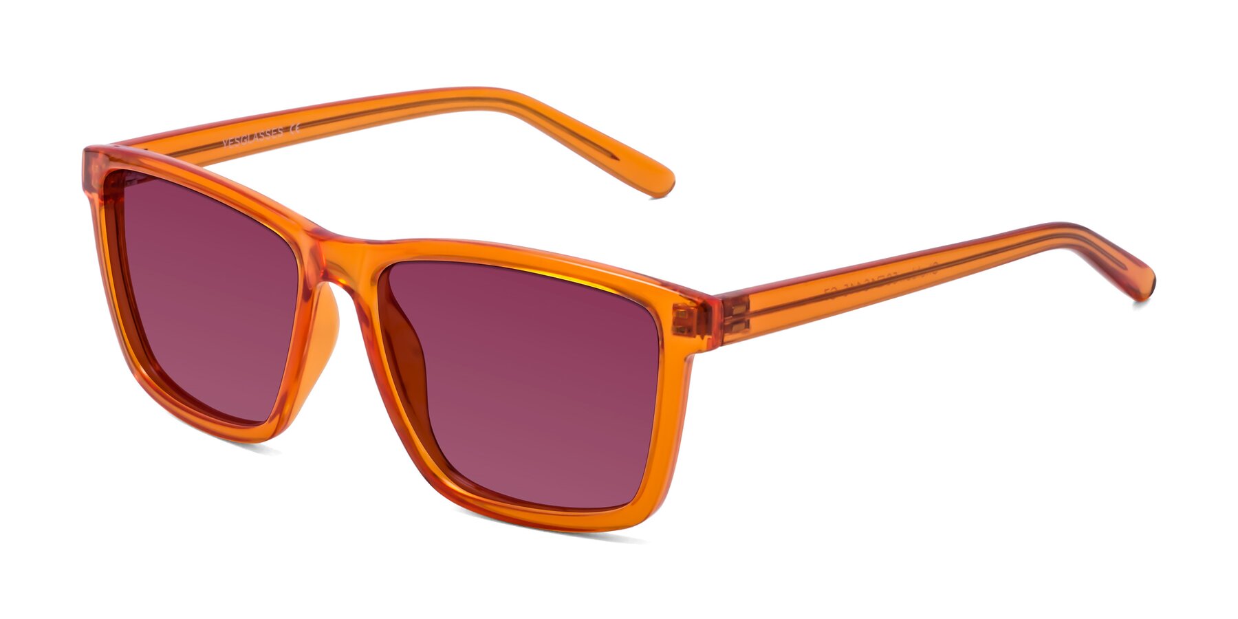 Angle of Sheldon in Orange with Wine Tinted Lenses