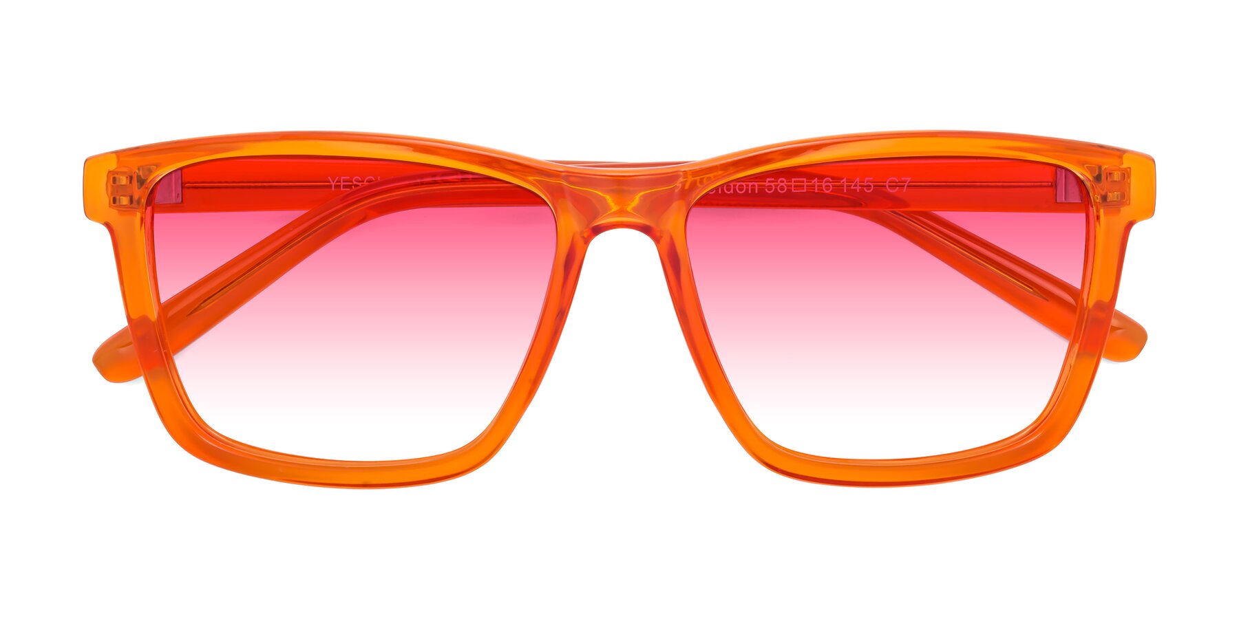 Folded Front of Sheldon in Orange with Pink Gradient Lenses