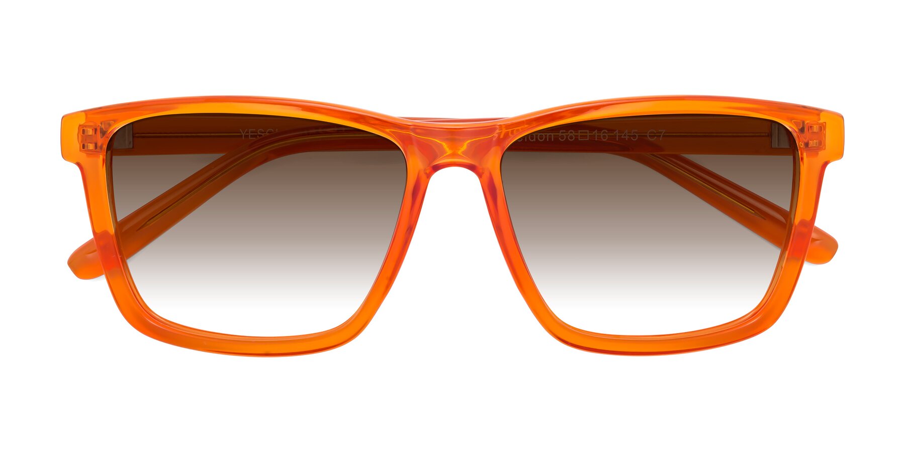 Folded Front of Sheldon in Orange with Brown Gradient Lenses
