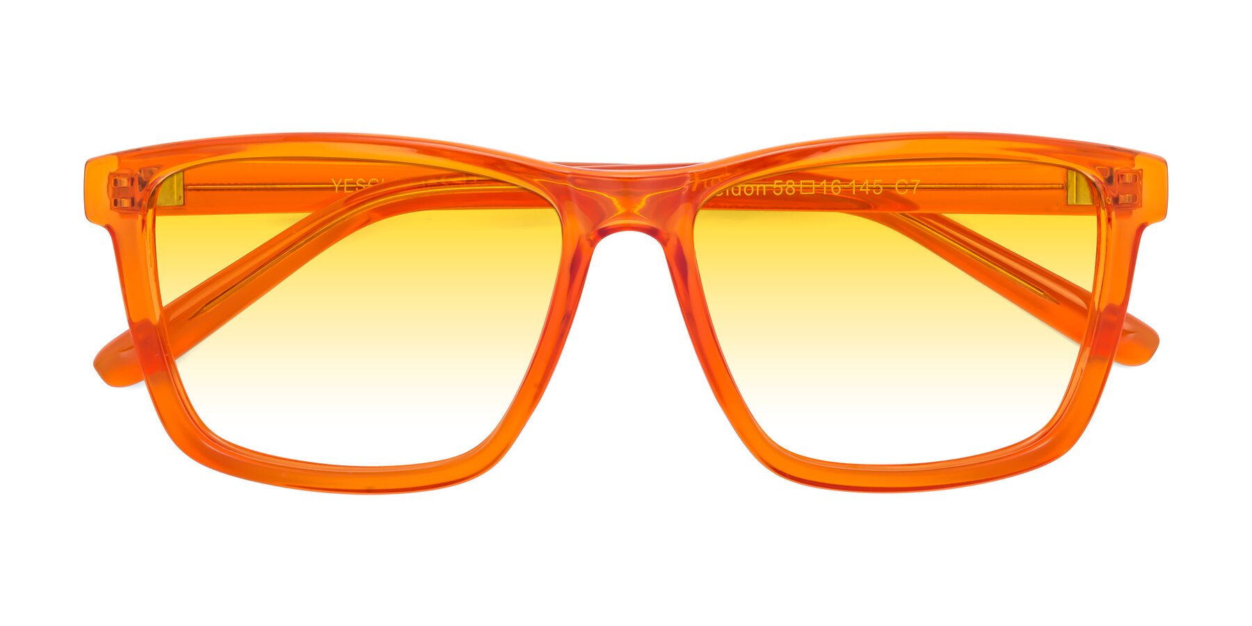 Folded Front of Sheldon in Orange with Yellow Gradient Lenses