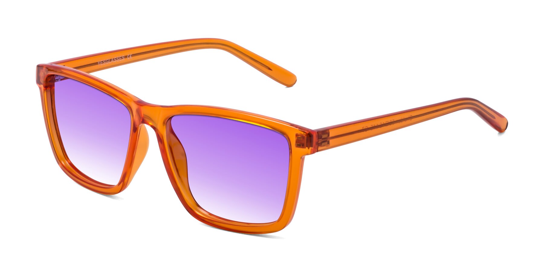 Angle of Sheldon in Orange with Purple Gradient Lenses