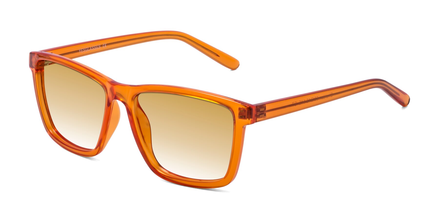 Angle of Sheldon in Orange with Champagne Gradient Lenses