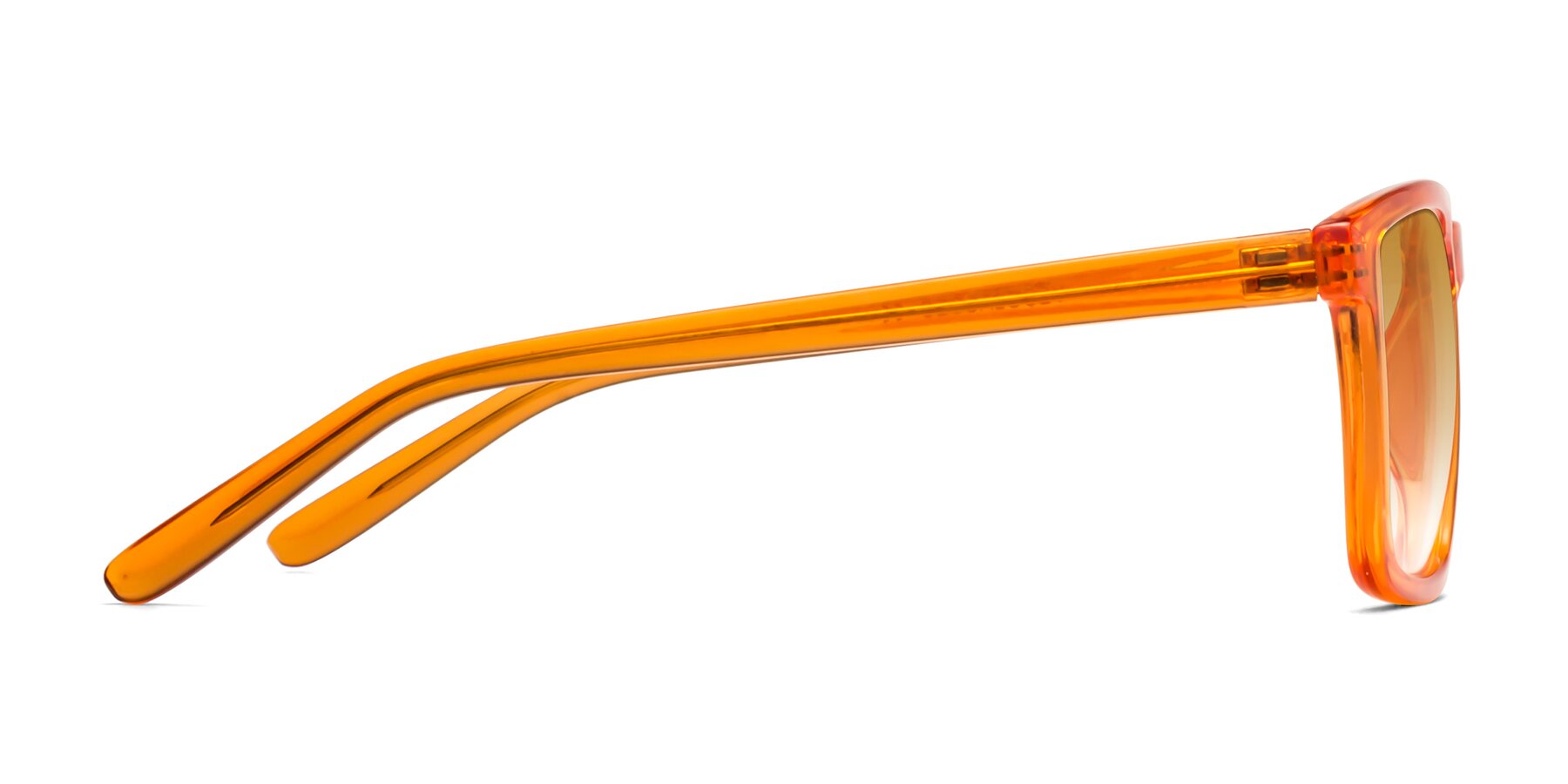 Side of Sheldon in Orange with Champagne Gradient Lenses