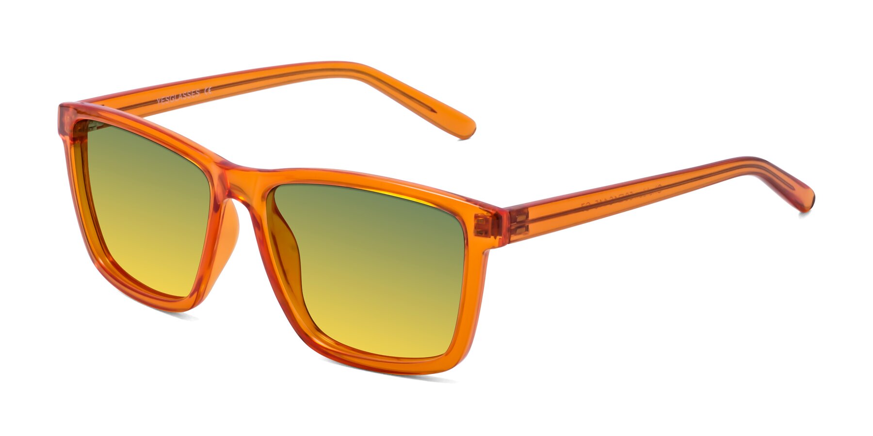 Angle of Sheldon in Orange with Green / Yellow Gradient Lenses