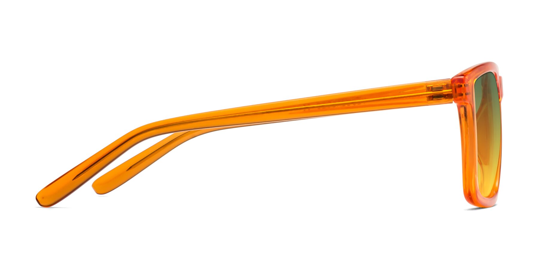 Side of Sheldon in Orange with Green / Yellow Gradient Lenses