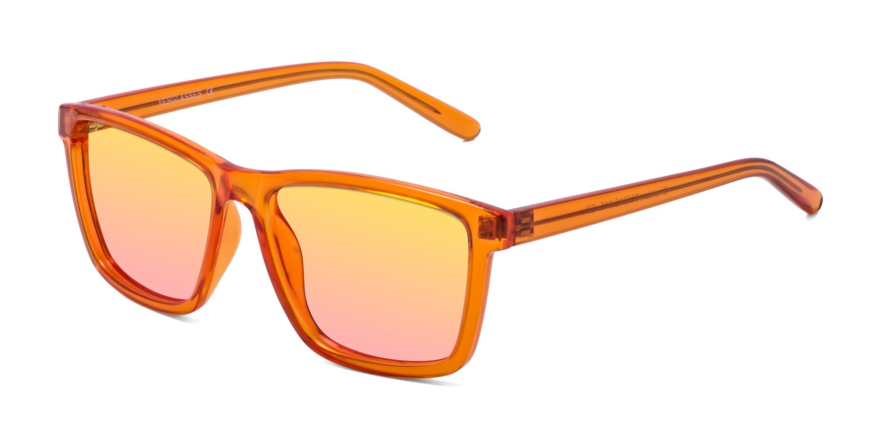 Angle of Sheldon in Orange with Yellow / Pink Gradient Lenses
