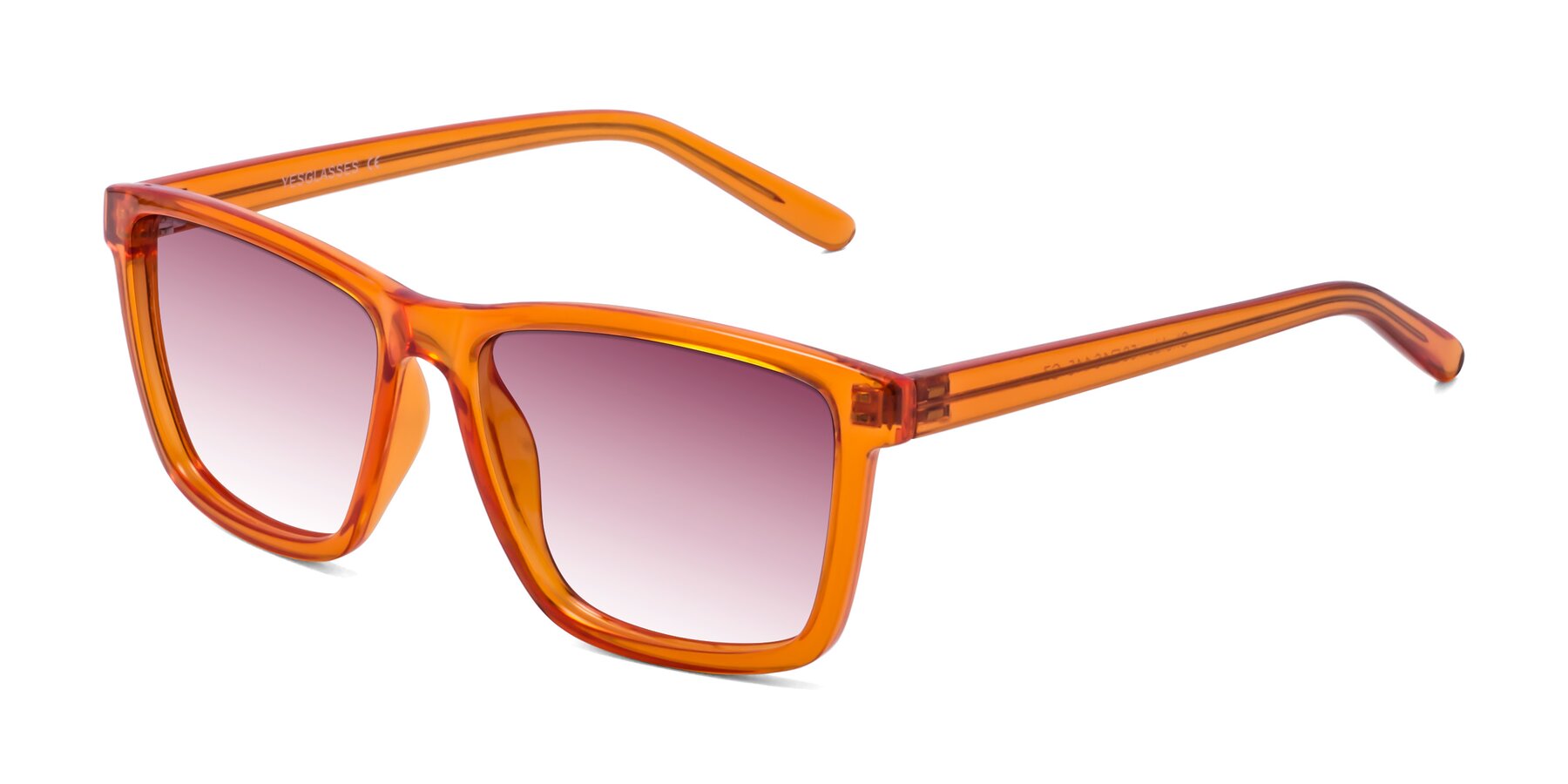 Angle of Sheldon in Orange with Wine Gradient Lenses