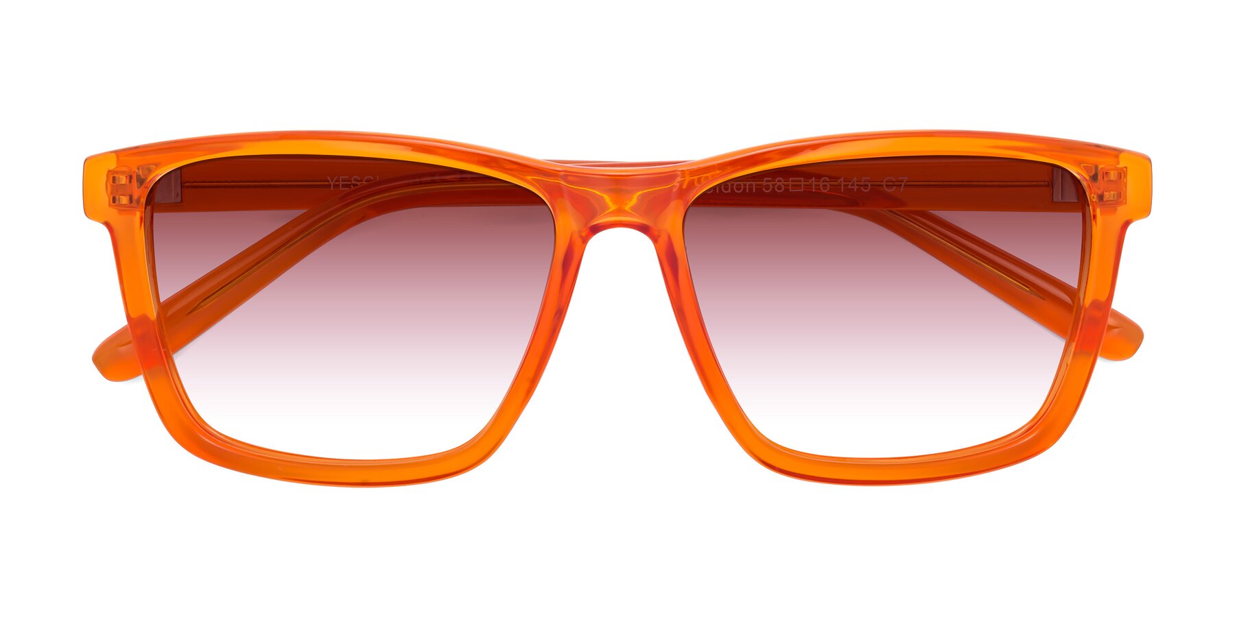 Folded Front of Sheldon in Orange with Garnet Gradient Lenses