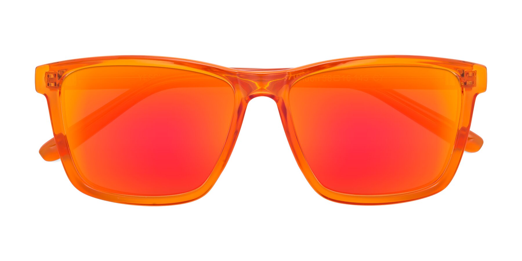 Folded Front of Sheldon in Orange with Red Gold Mirrored Lenses