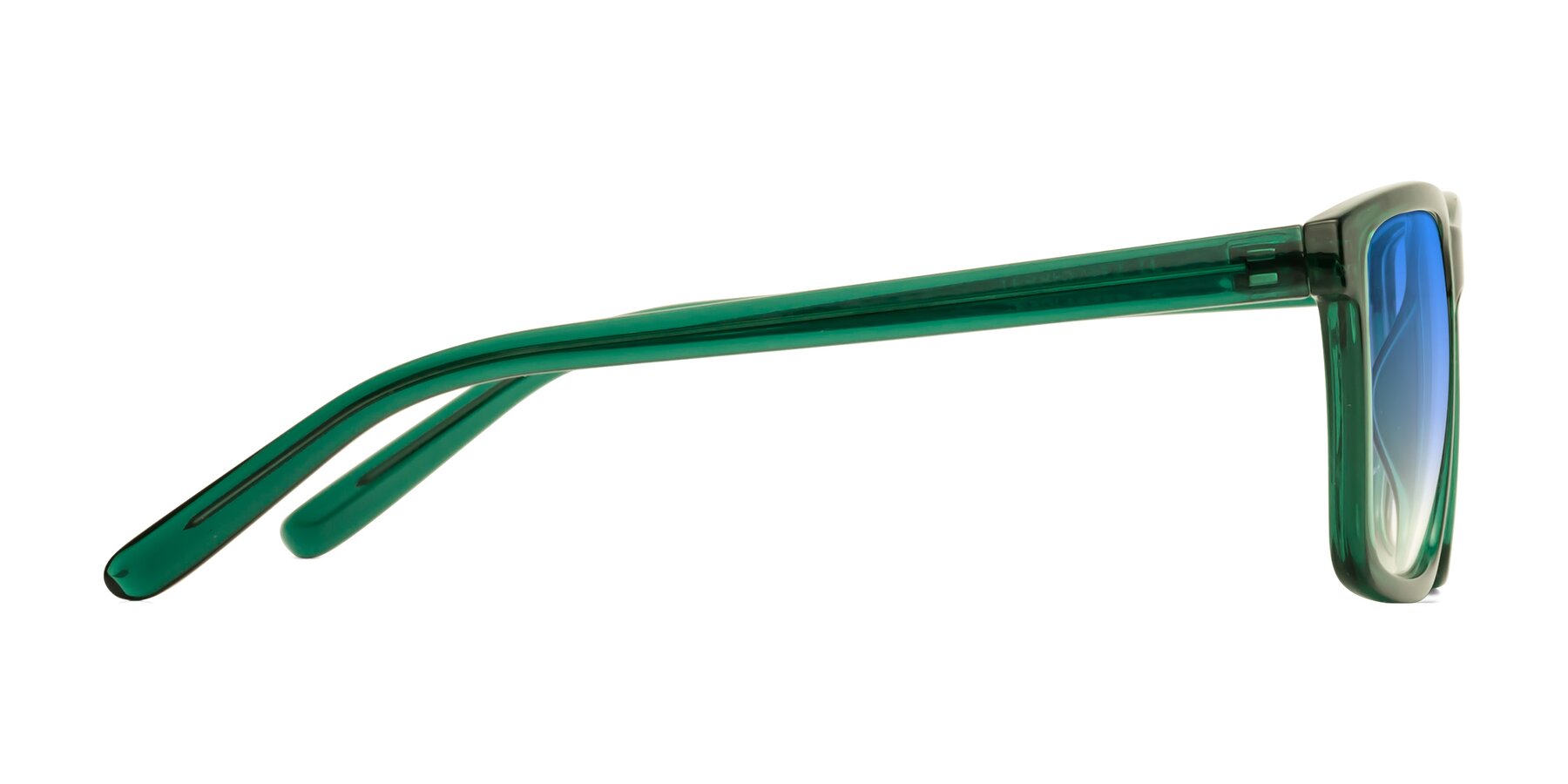 Side of Sheldon in Green with Blue Gradient Lenses