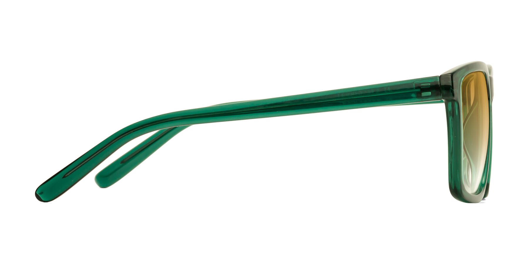 Side of Sheldon in Green with Champagne Gradient Lenses
