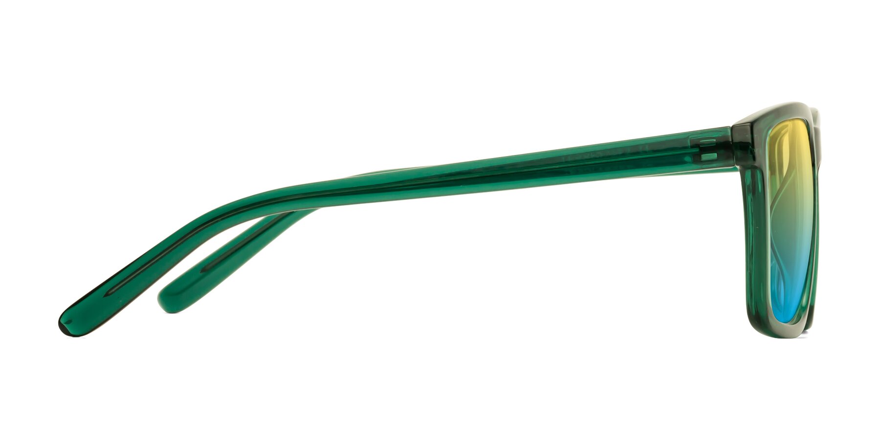 Side of Sheldon in Green with Yellow / Blue Gradient Lenses