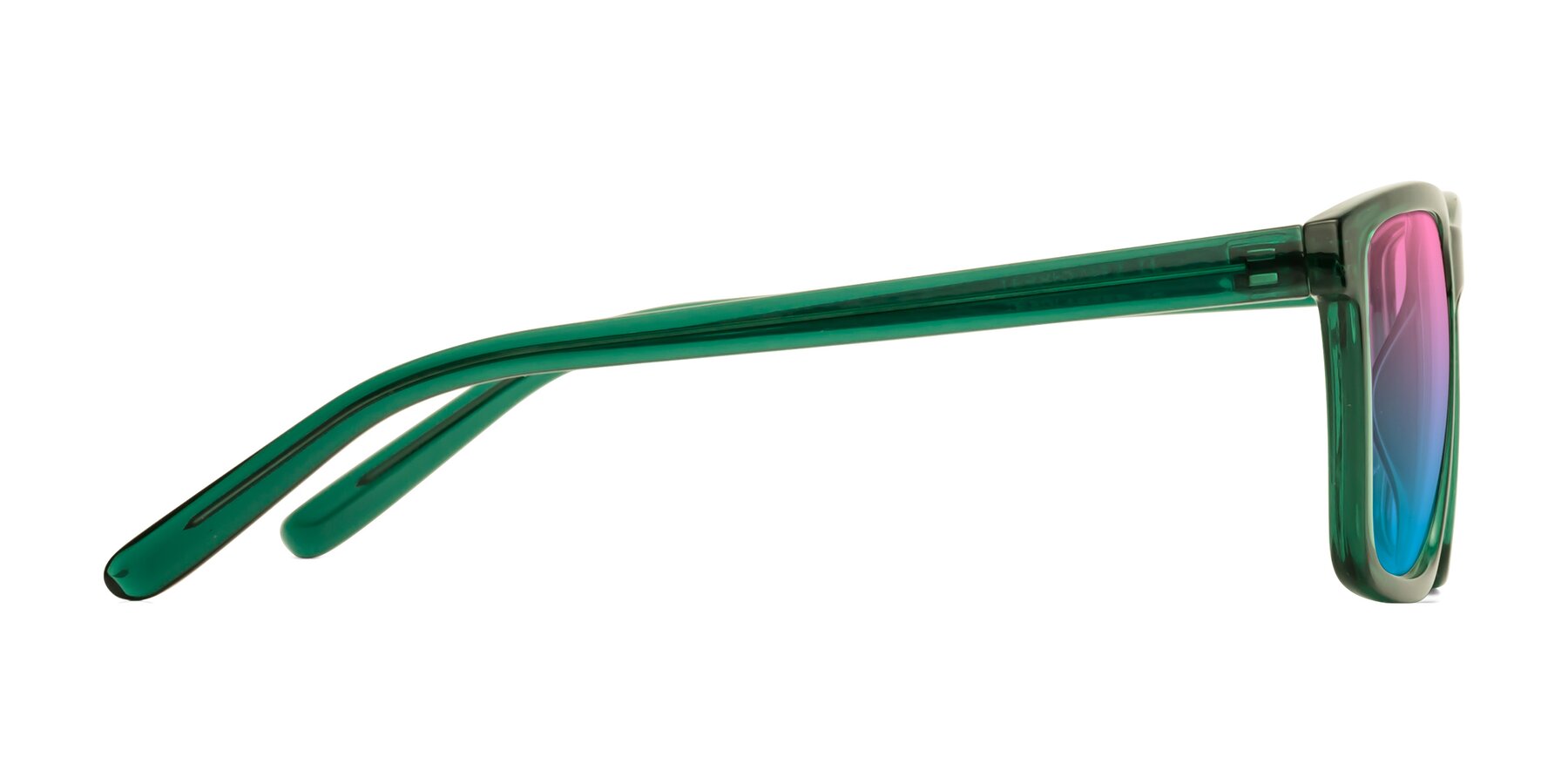 Side of Sheldon in Green with Pink / Blue Gradient Lenses