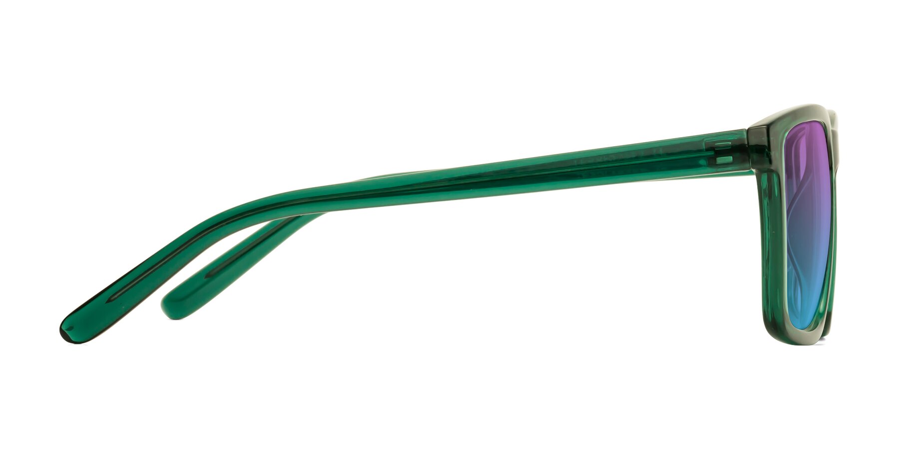 Side of Sheldon in Green with Purple / Blue Gradient Lenses