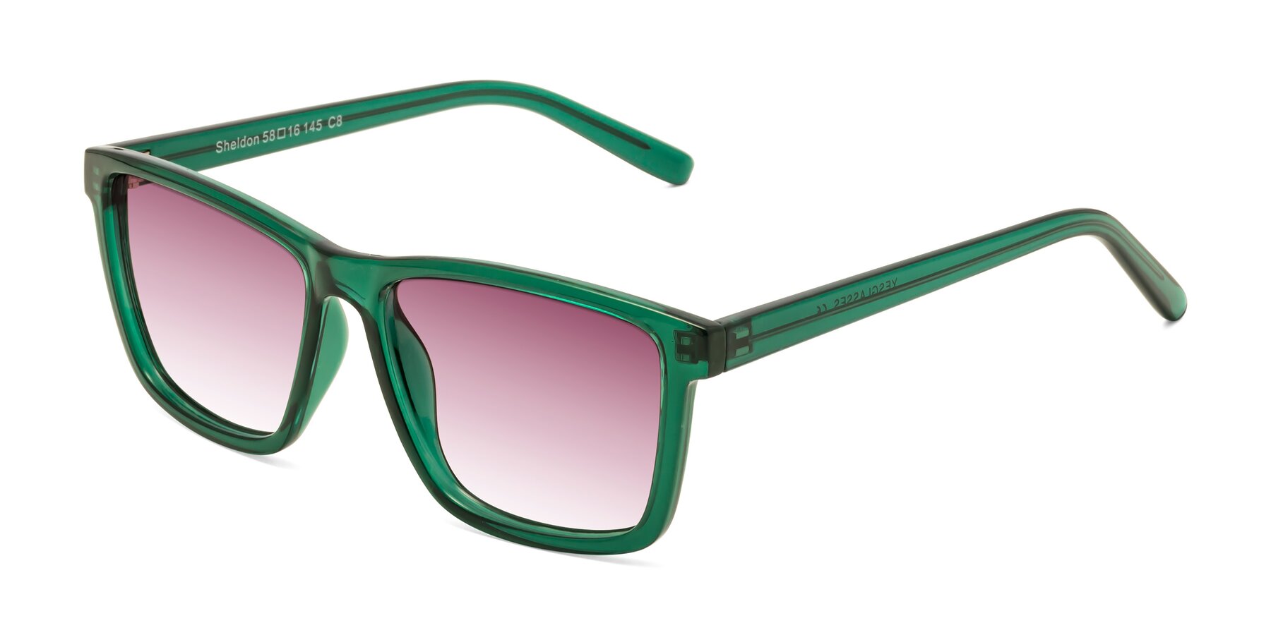 Angle of Sheldon in Green with Wine Gradient Lenses