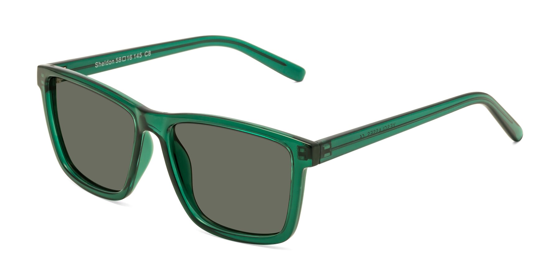 Angle of Sheldon in Green with Gray Polarized Lenses