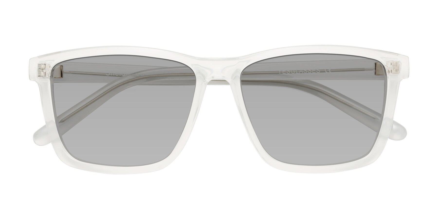Folded Front of Sheldon in Translucent White with Light Gray Tinted Lenses