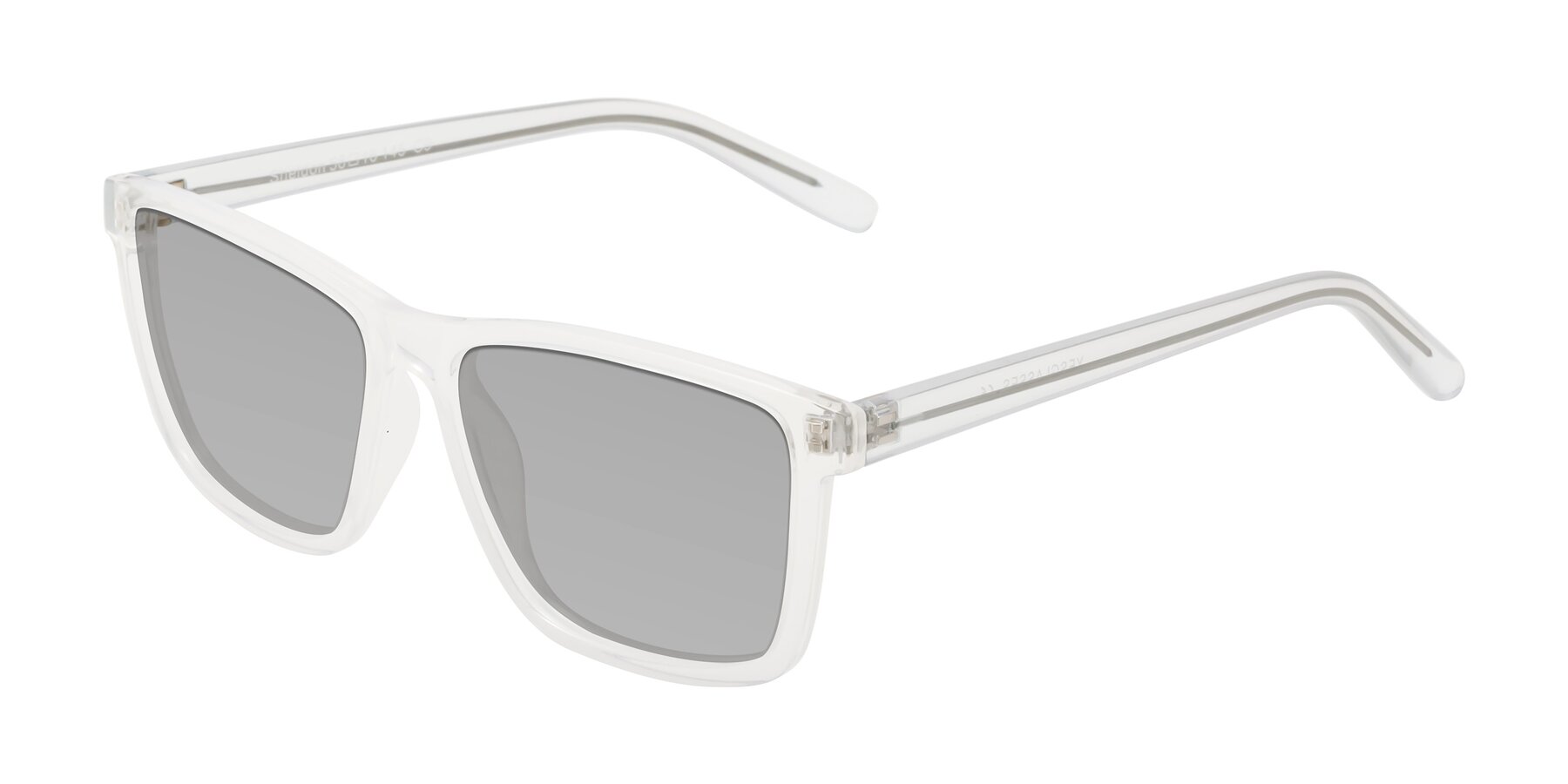 Angle of Sheldon in Translucent White with Light Gray Tinted Lenses