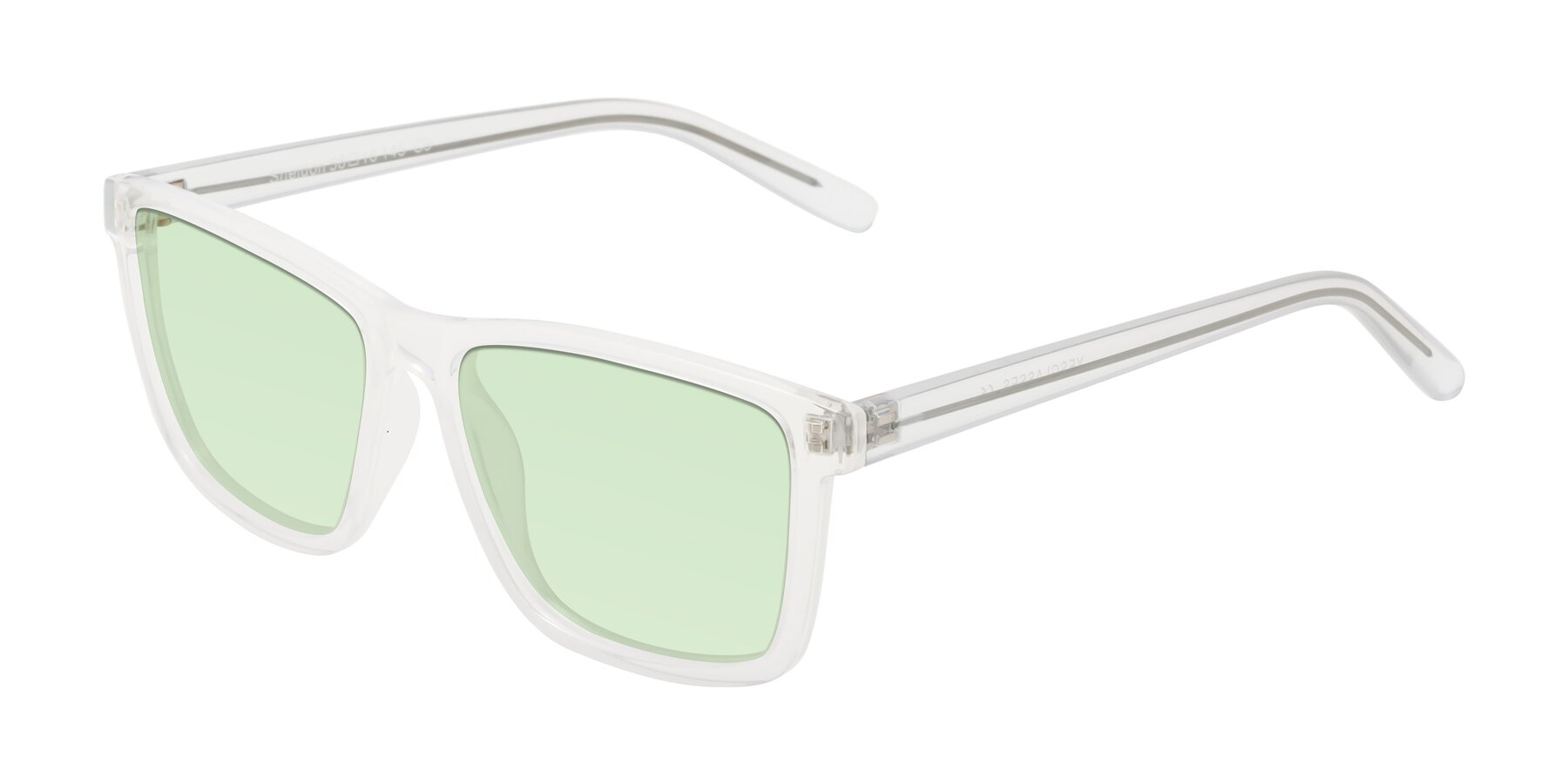 Angle of Sheldon in Translucent White with Light Green Tinted Lenses