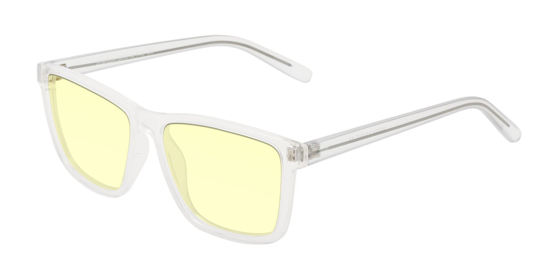 Angle of Sheldon in Translucent White with Light Yellow Tinted Lenses