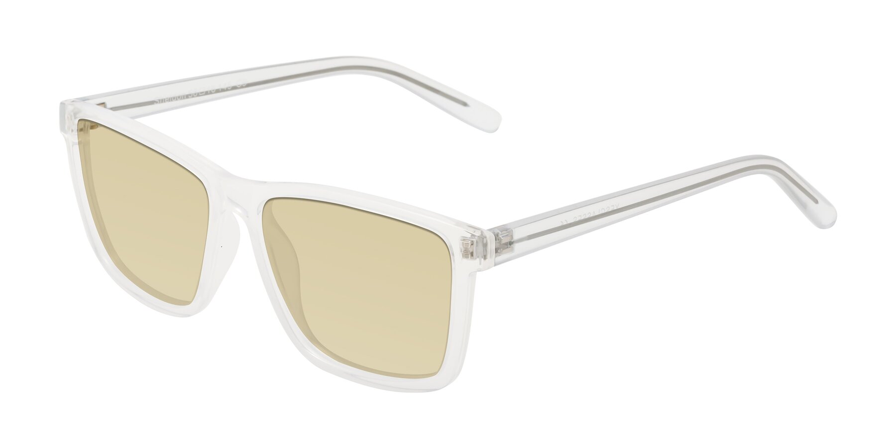 Angle of Sheldon in Translucent White with Light Champagne Tinted Lenses