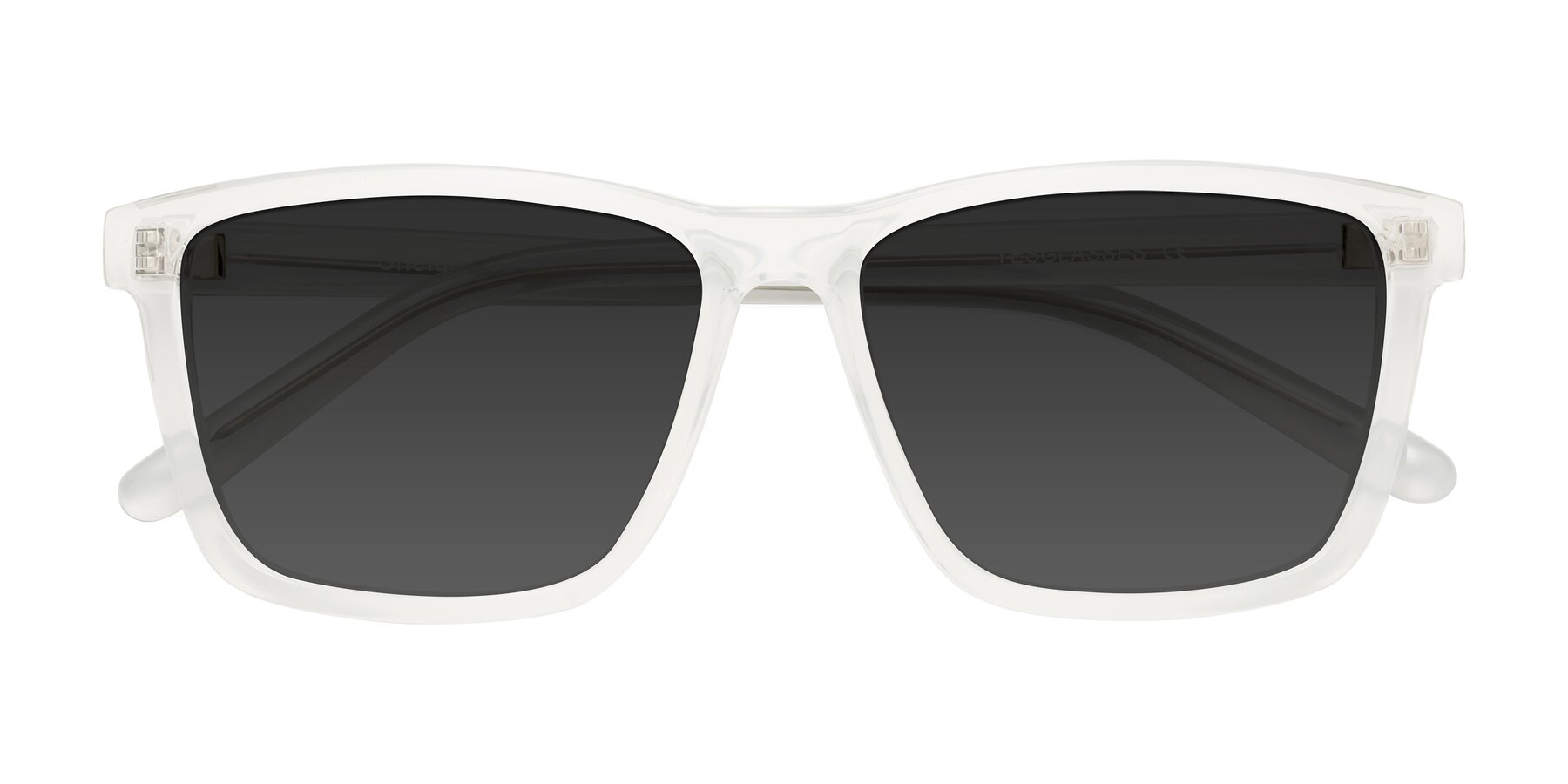 Folded Front of Sheldon in Translucent White with Gray Tinted Lenses