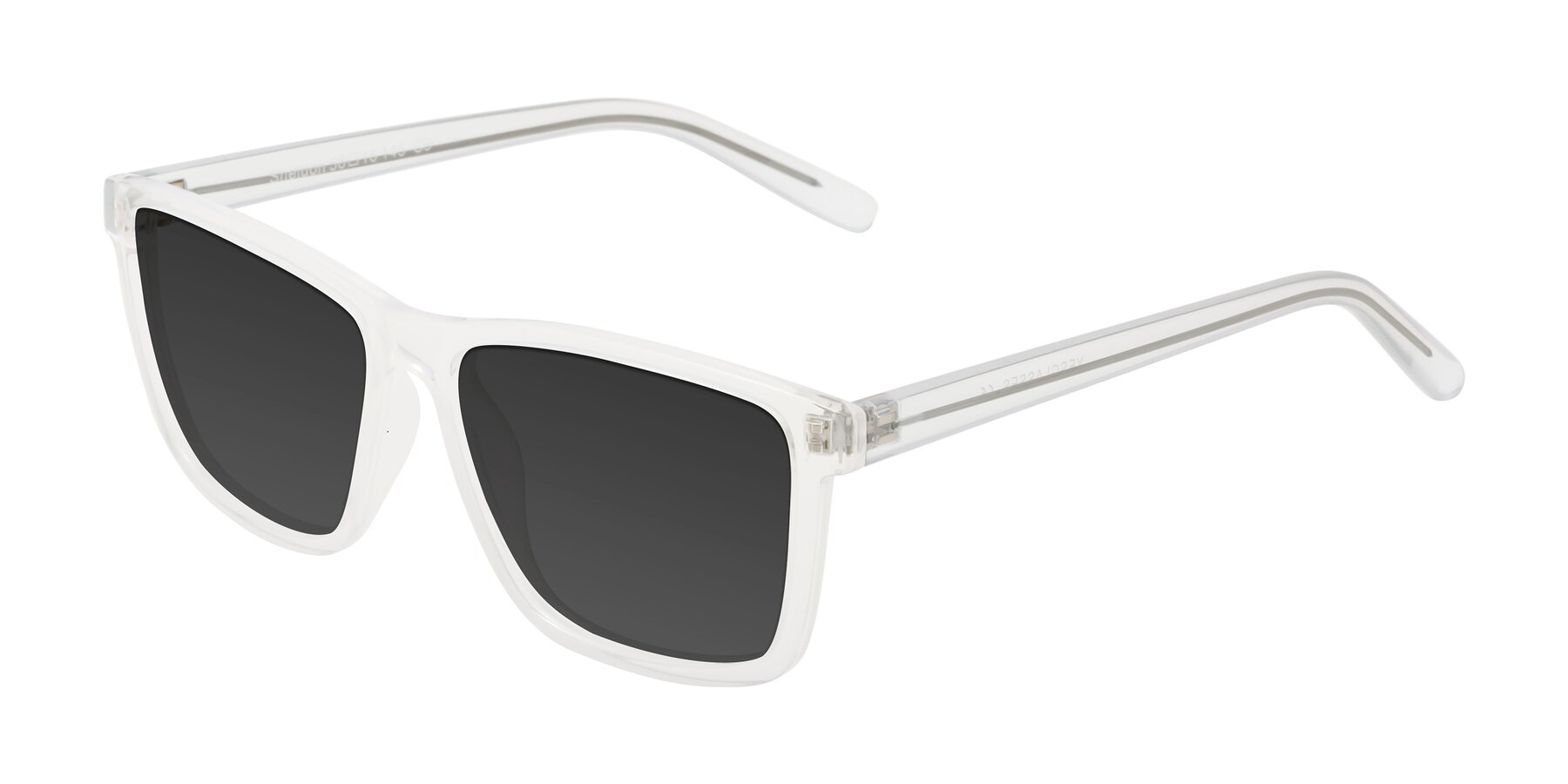 Angle of Sheldon in Translucent White with Gray Tinted Lenses