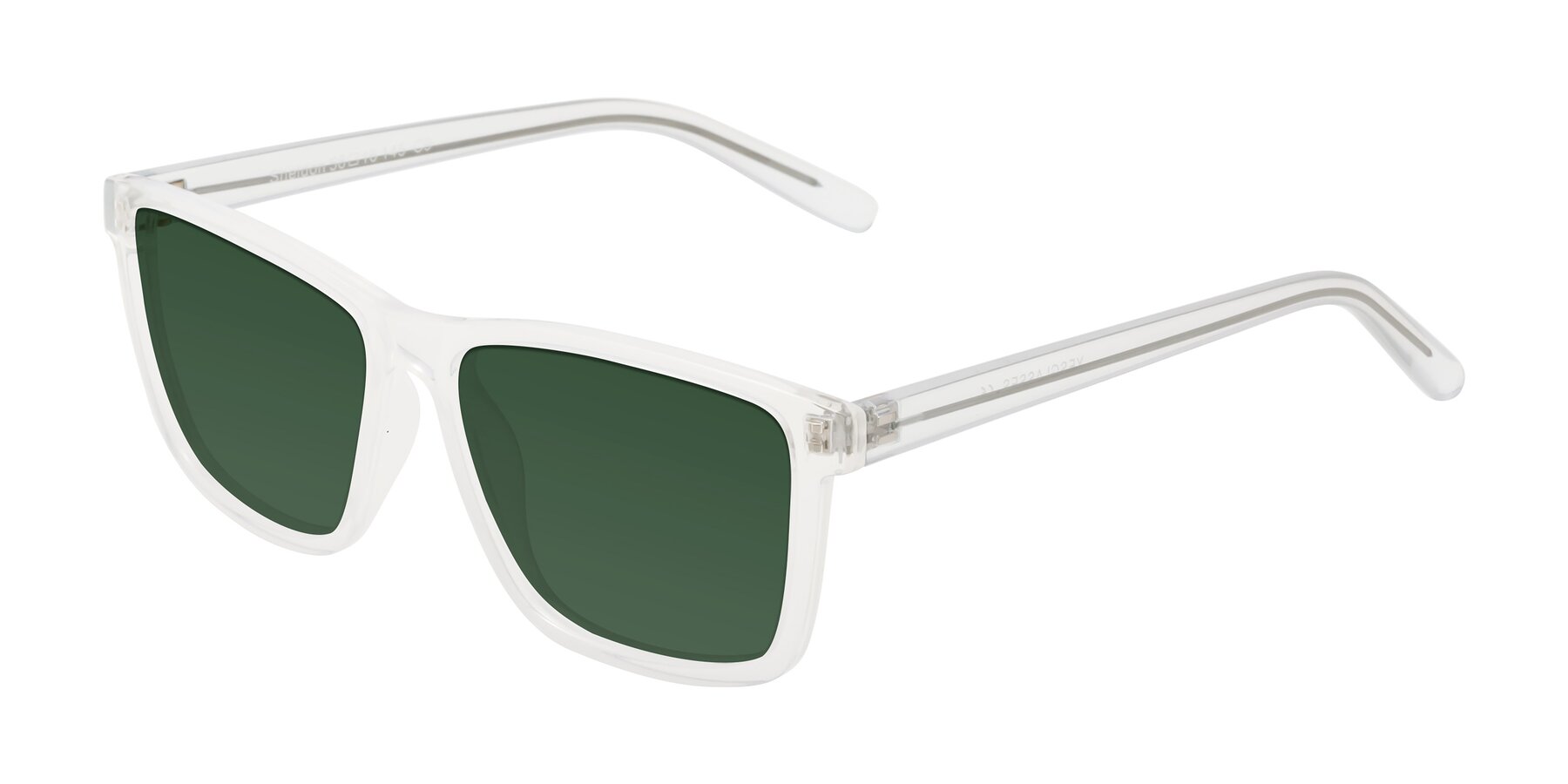 Angle of Sheldon in Translucent White with Green Tinted Lenses