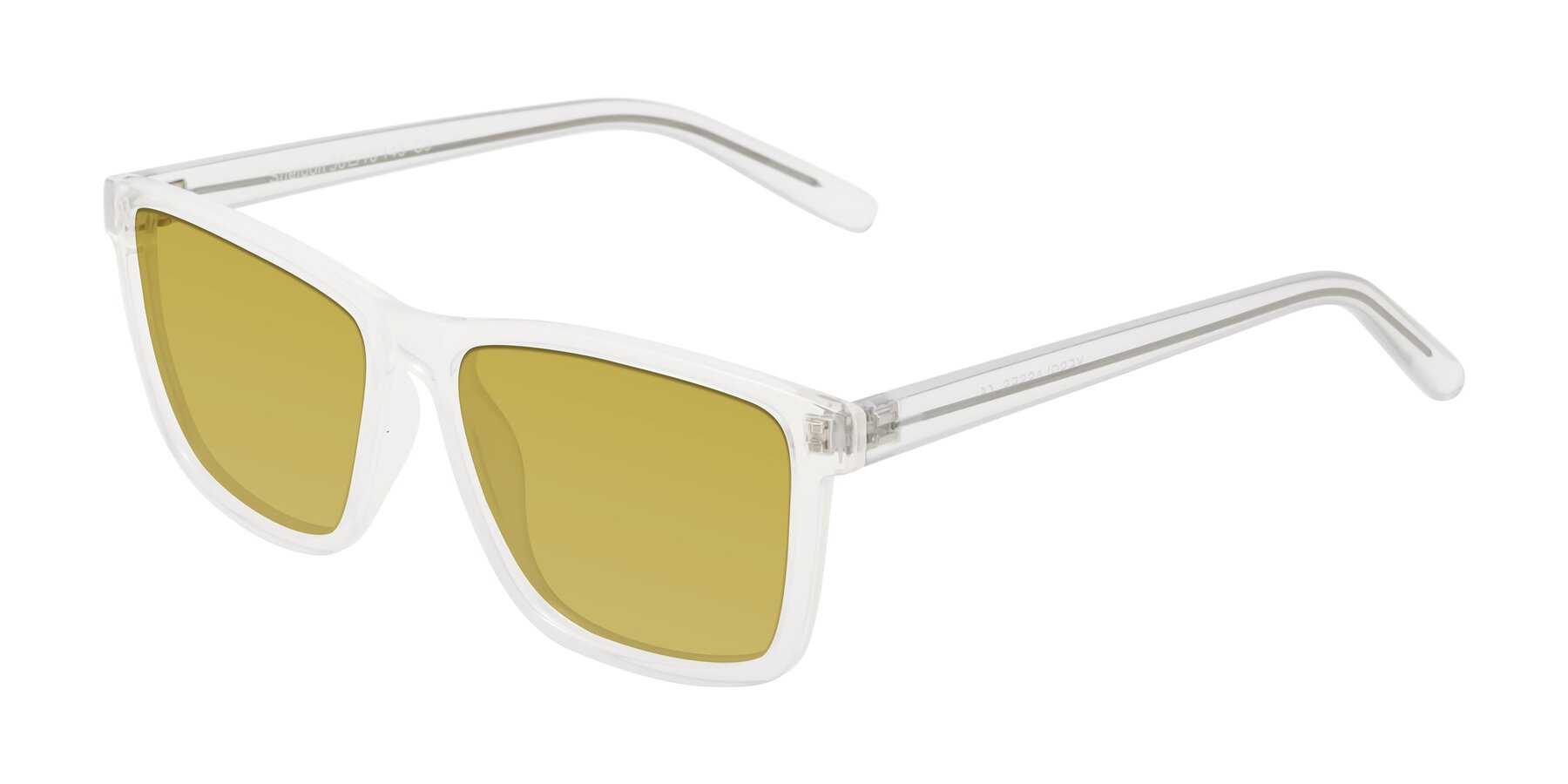 Angle of Sheldon in Translucent White with Champagne Tinted Lenses