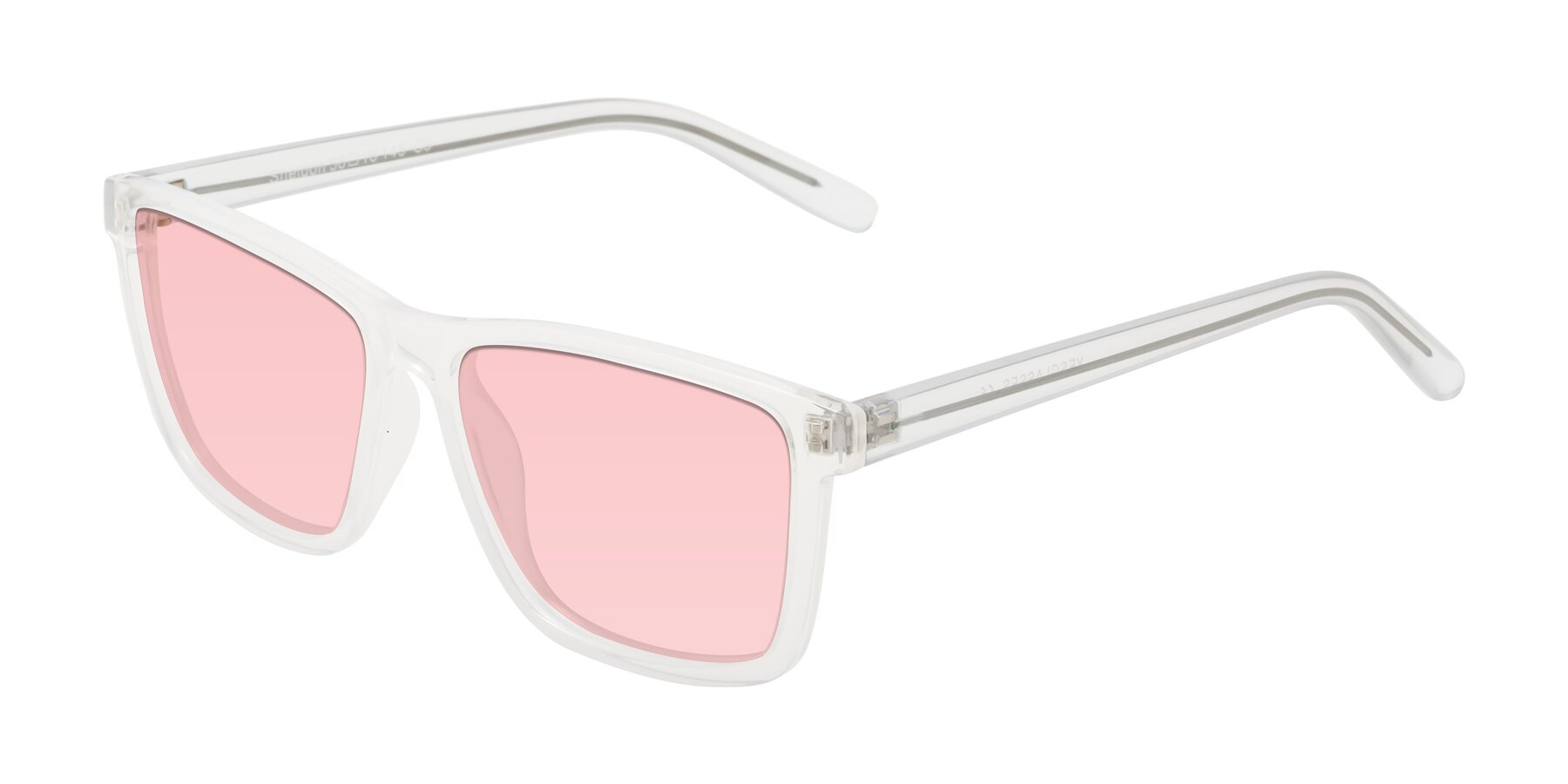 Angle of Sheldon in Translucent White with Light Garnet Tinted Lenses