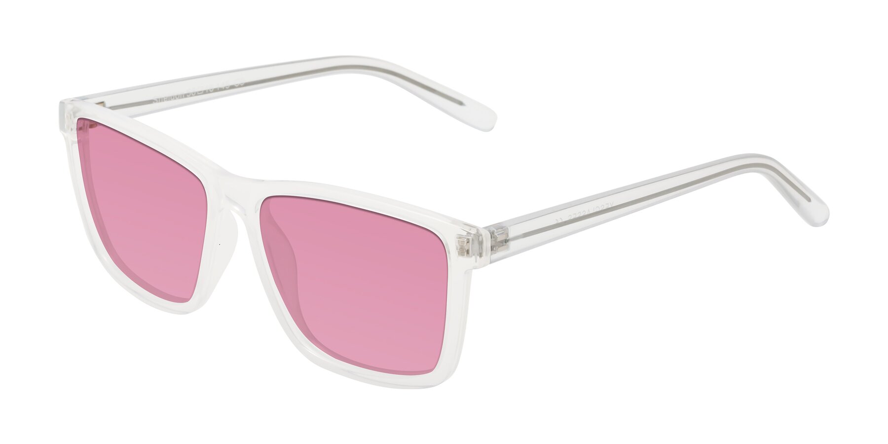 Angle of Sheldon in Translucent White with Medium Wine Tinted Lenses