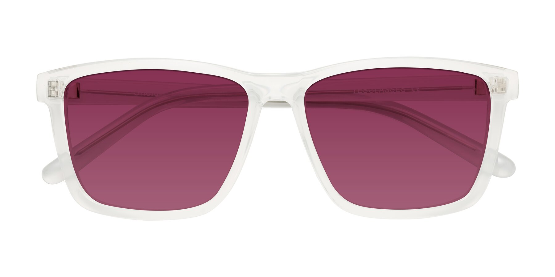 Folded Front of Sheldon in Translucent White with Wine Tinted Lenses