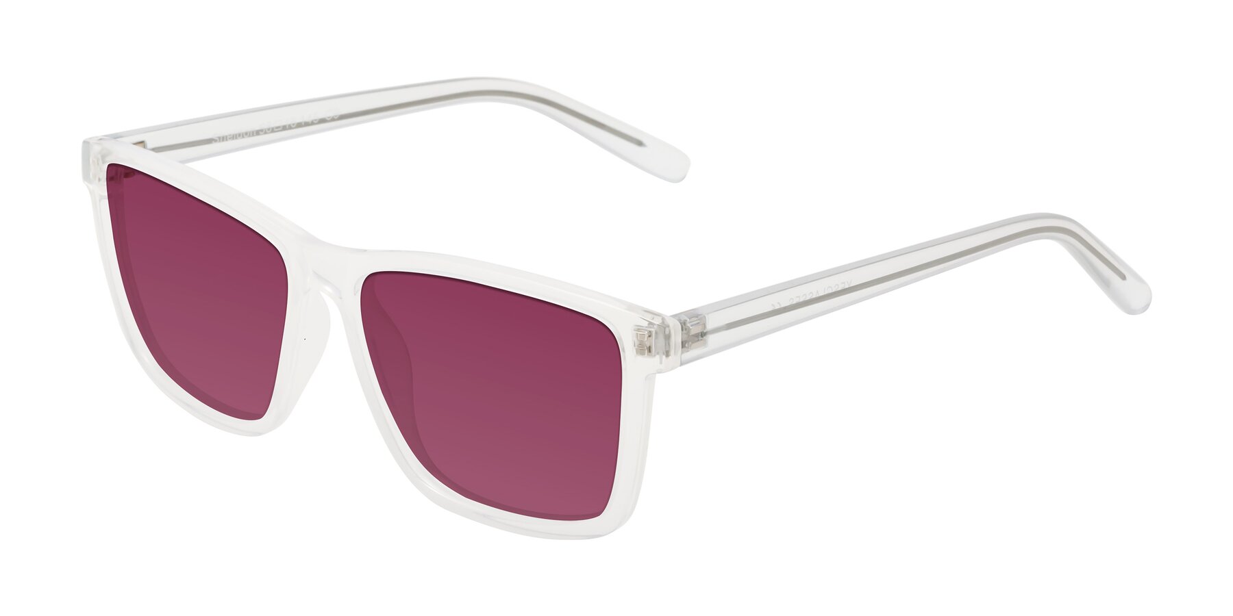 Angle of Sheldon in Translucent White with Wine Tinted Lenses