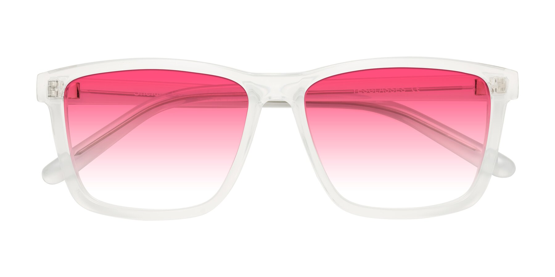 Folded Front of Sheldon in Translucent White with Pink Gradient Lenses